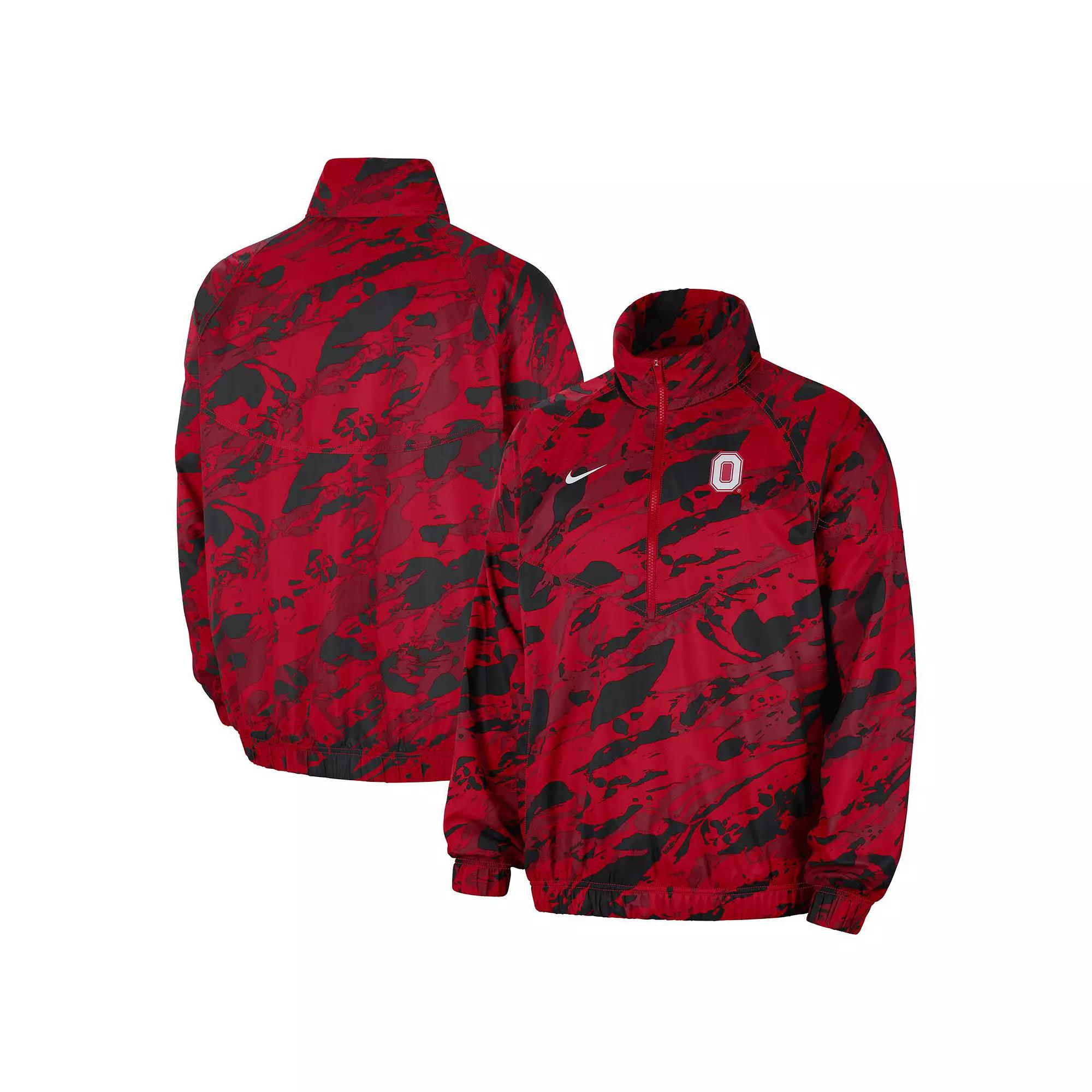 Men's Nike Scarlet Ohio State Buckeyes Anorak Half-Zip Jacket,  Product Image