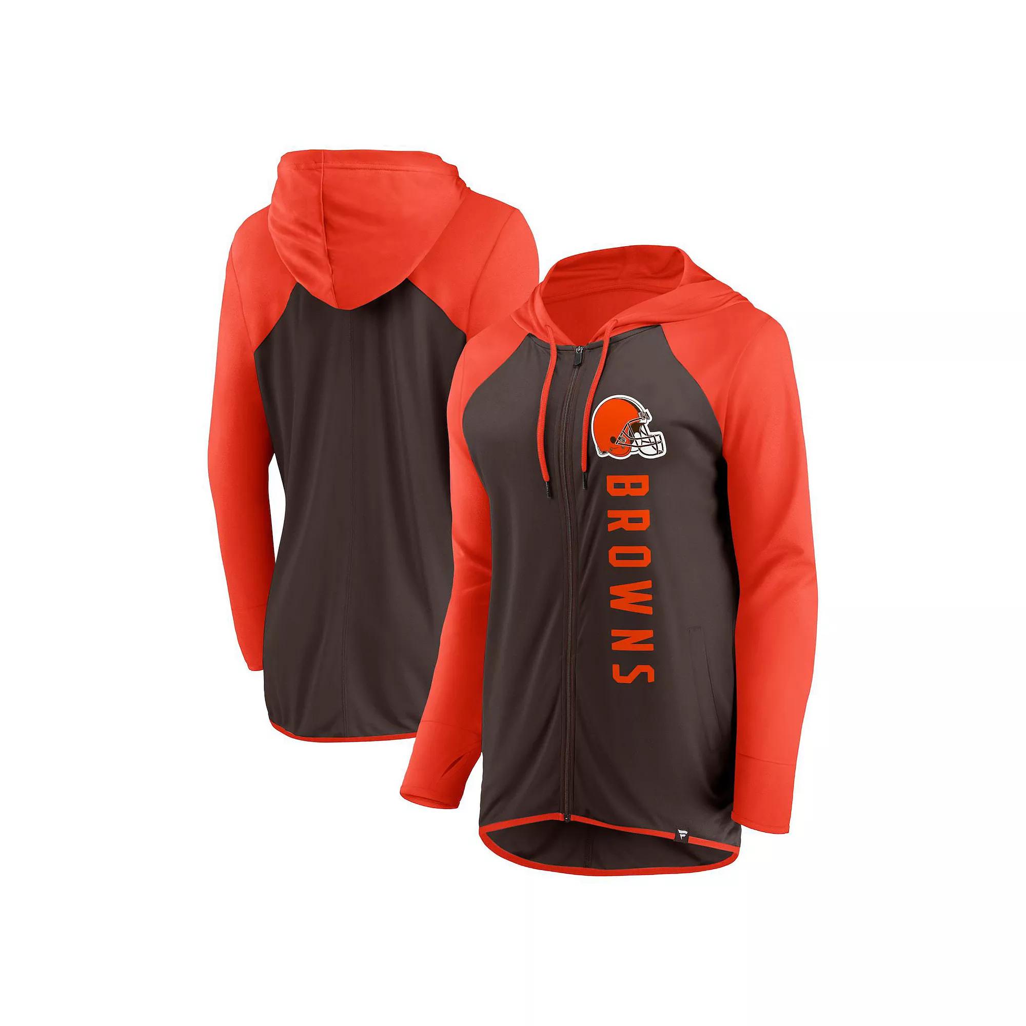 Women's Fanatics Branded Brown/Orange Cleveland Browns Forever Fan Full-Zip Hoodie, Size: XS Product Image