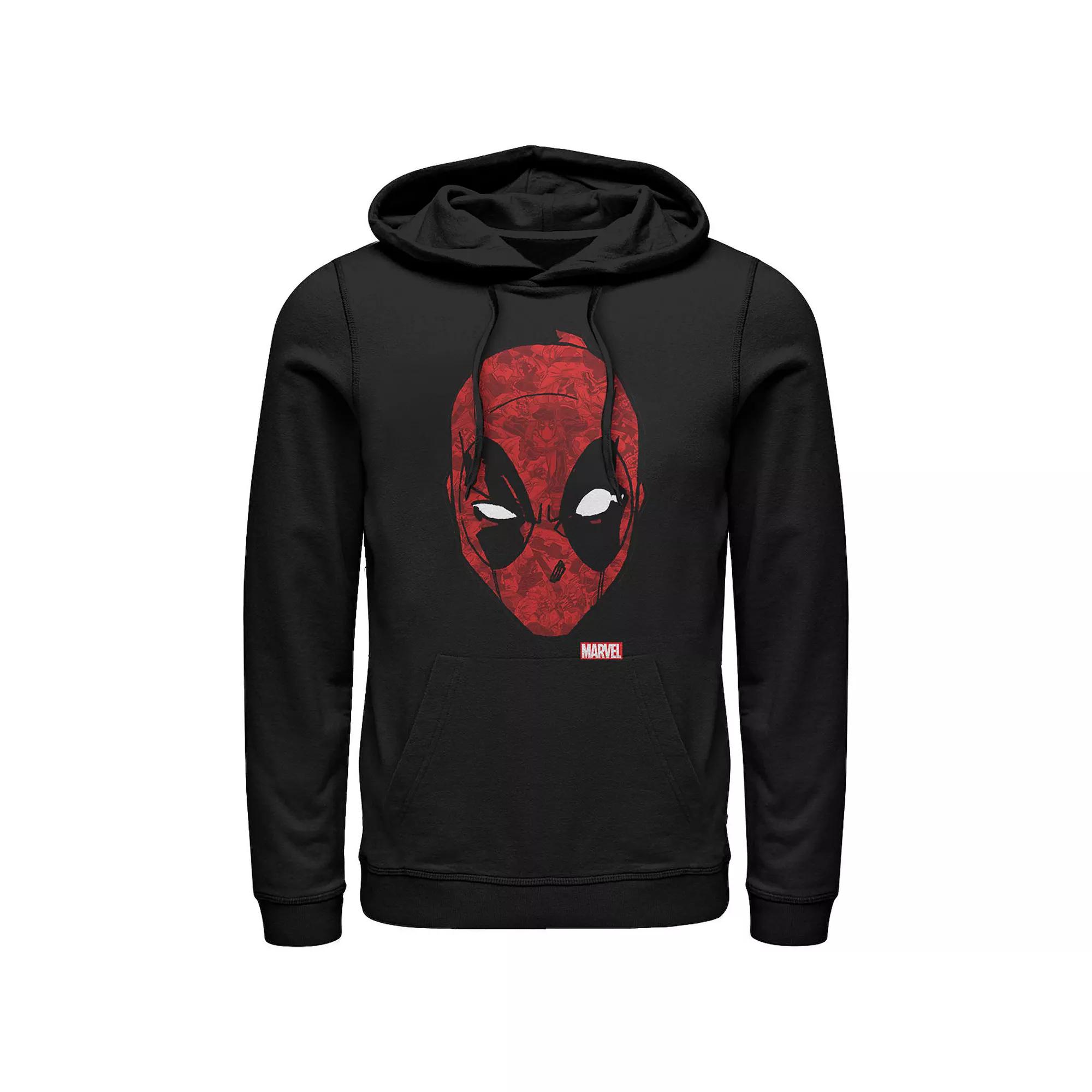 Men's Marvel Deadpool Action Mask Graphic Hoodie, Size: Large, Black Product Image