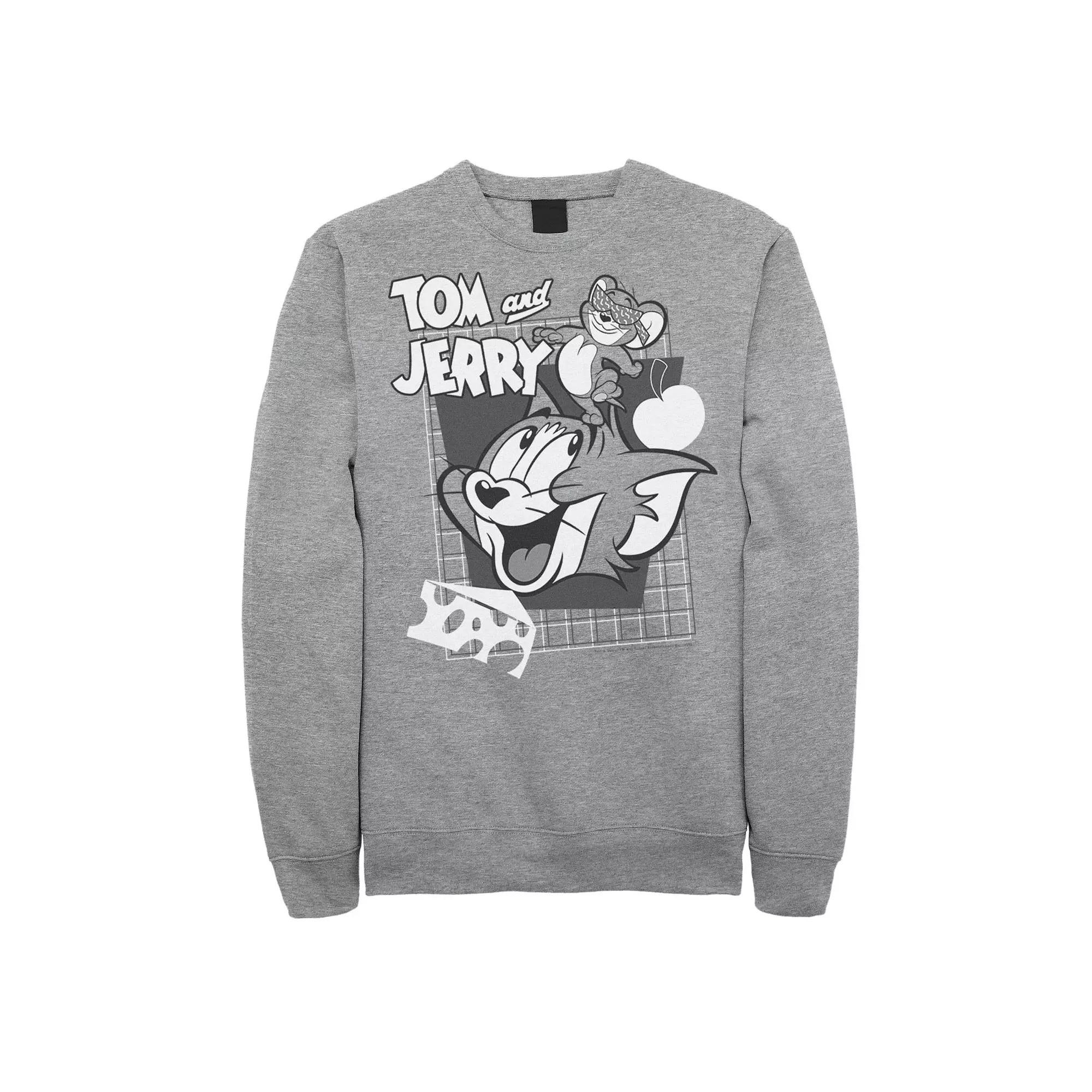 Mens Tom And Jerry Retro Collage Greyscale Portrait Sweatshirt, Men's,  Product Image