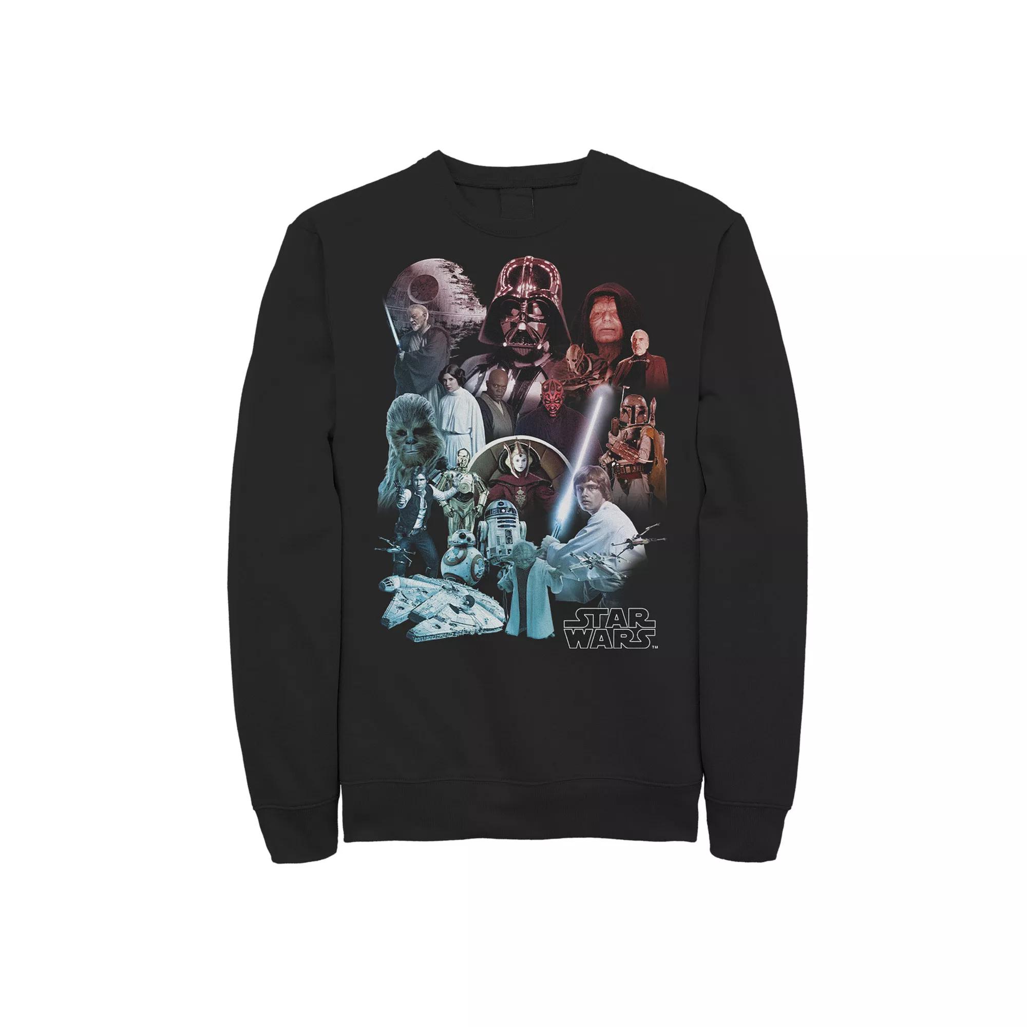 Men's Star Wars Character Collage Poster Sweatshirt,  Product Image