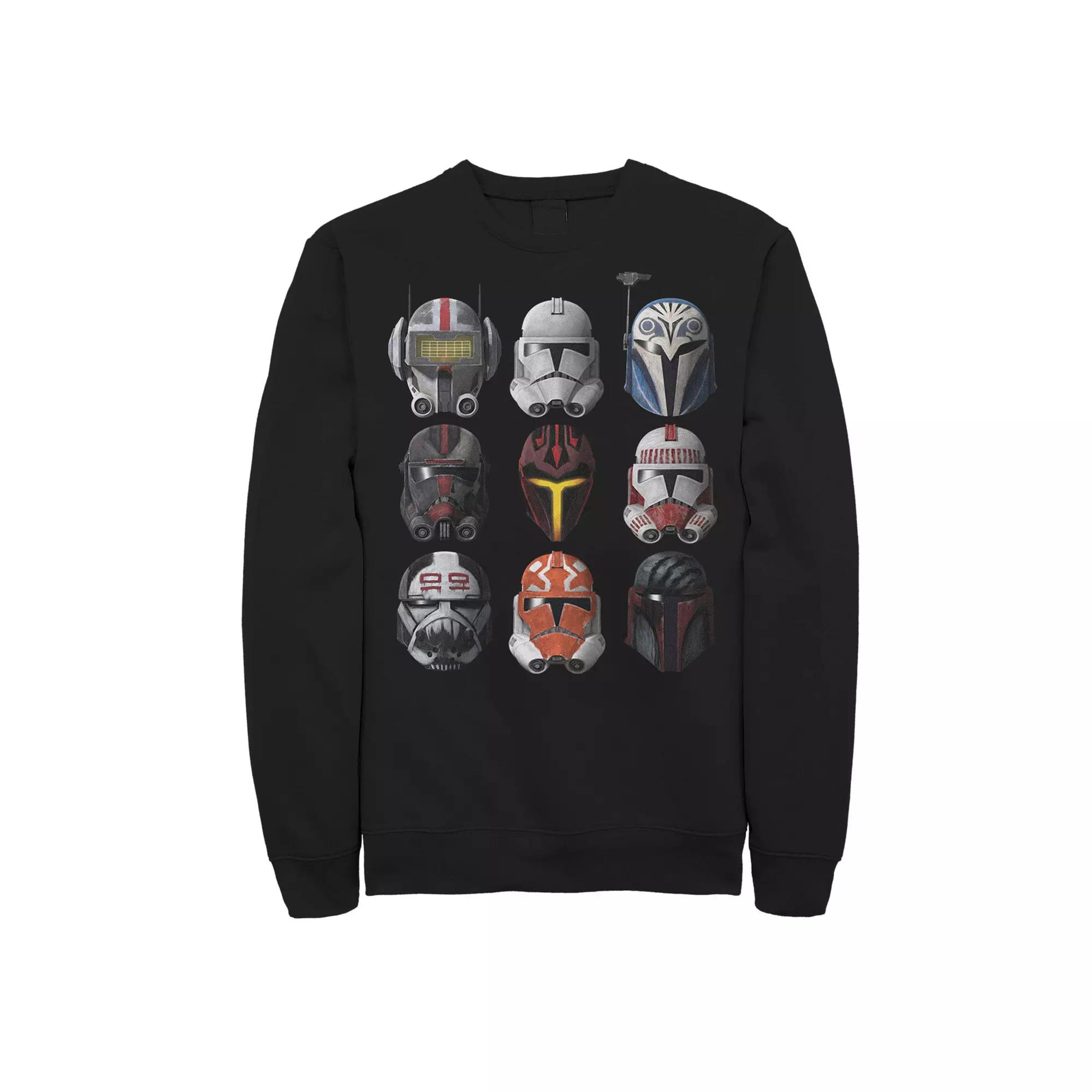 Big & Tall Star Wars: The Clone Wars Clone Helmets Fleece Sweatshirt, Men's,  Product Image