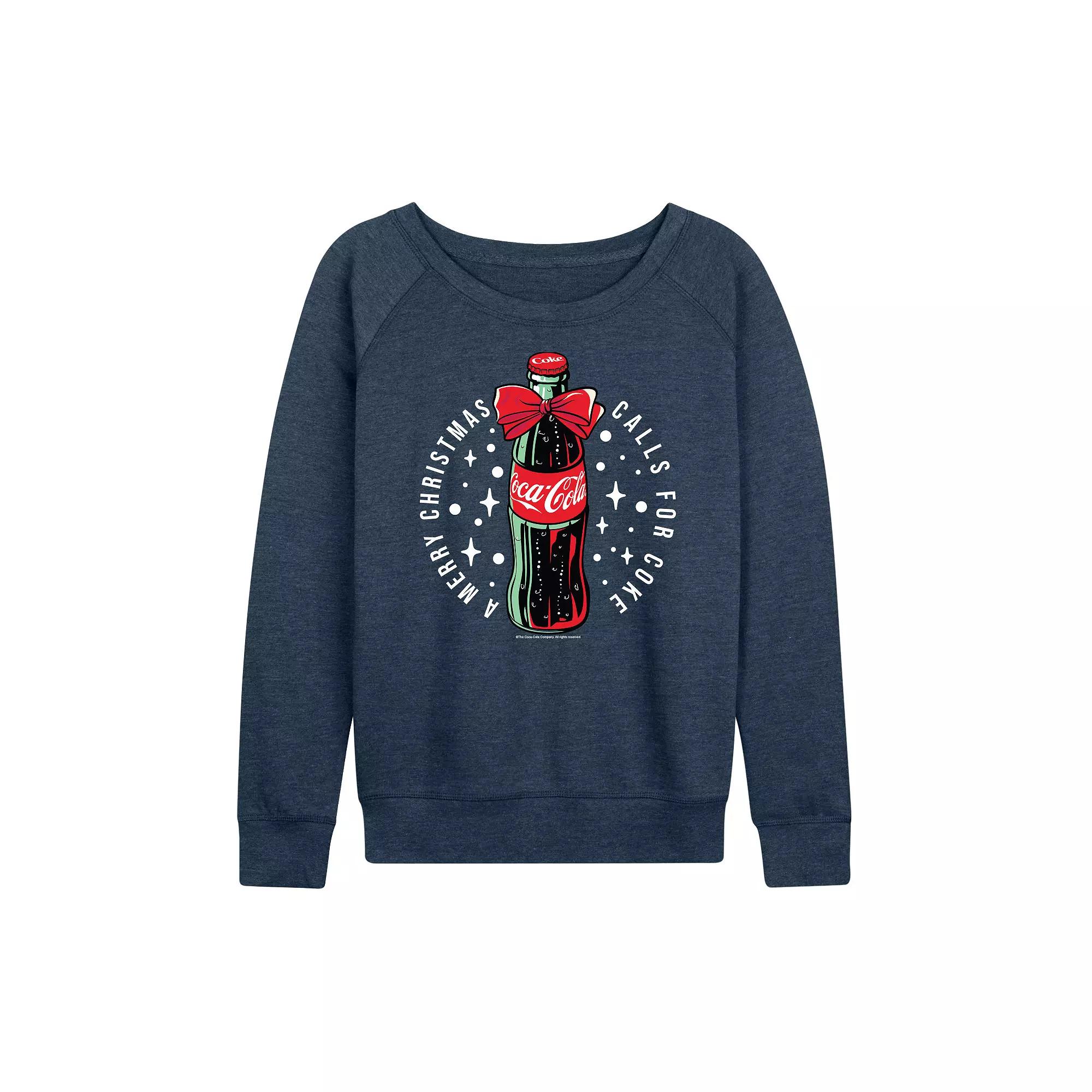 Women's Coca-Cola Merry Christmas French Terry Long Sleeve Tee,  Product Image