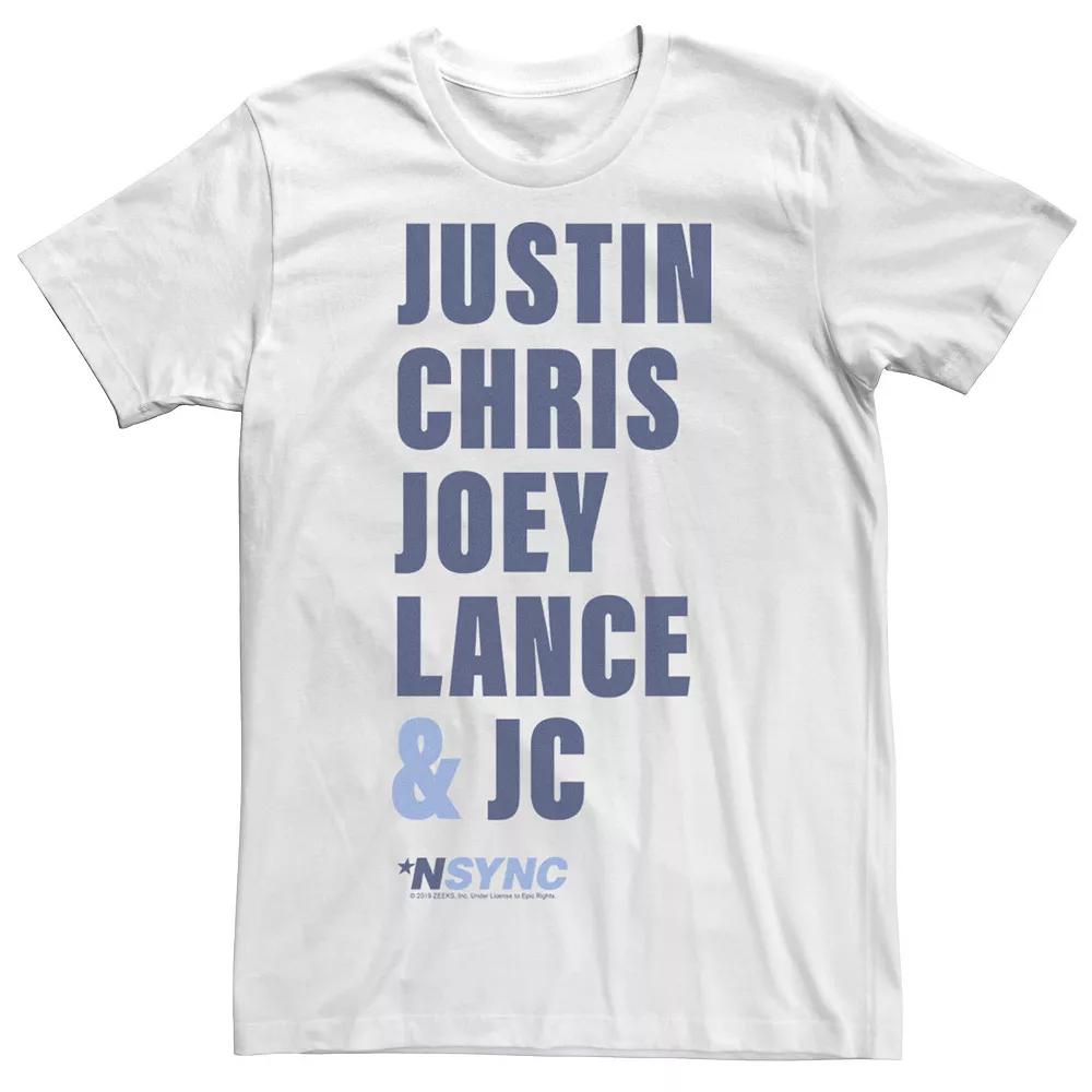 Men's NSYNC Name Stack Tee, Size: Large, White Product Image