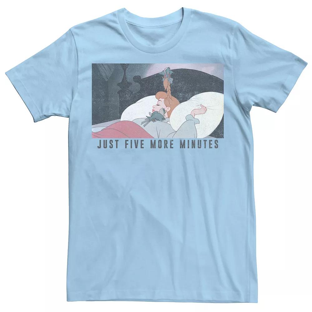 Disney's Sleeping Beauty Aurora In Bed Just Five More Minutes Men's Tee, Size: Small, Light Blue Product Image