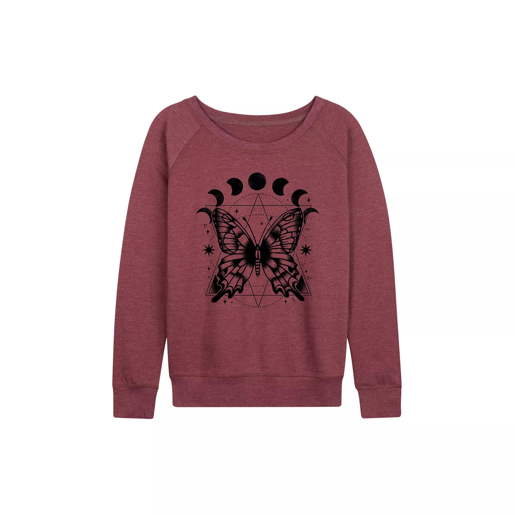 Women's Celestial Butterfly French Terry Long Sleeve Tee,  Product Image
