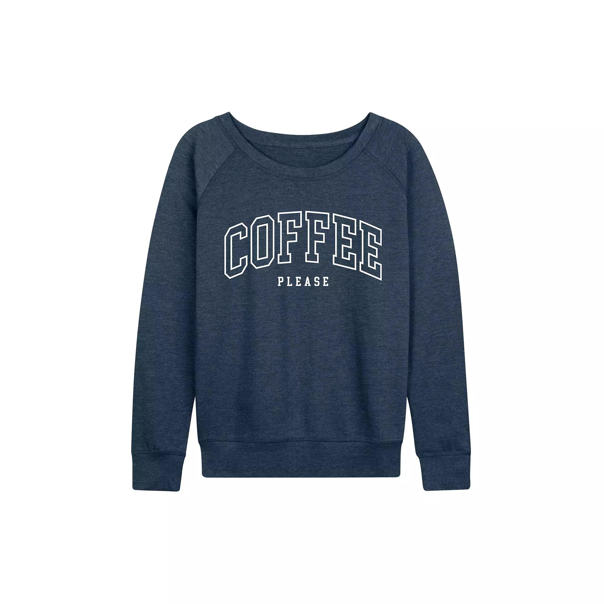 Women's Coffee Please French Terry Long Sleeve Tee, Girl's,  Product Image