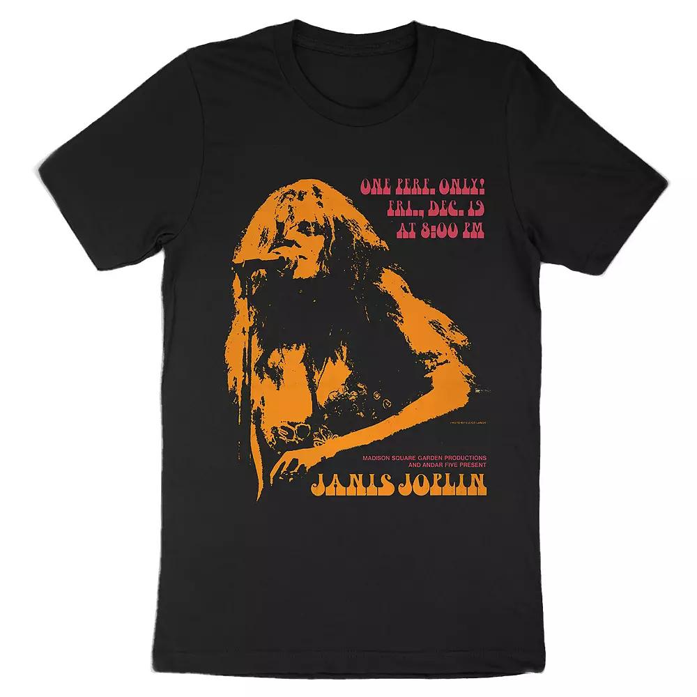 Men's Janis Joplin Poster Tee, Size: Large, Black Product Image