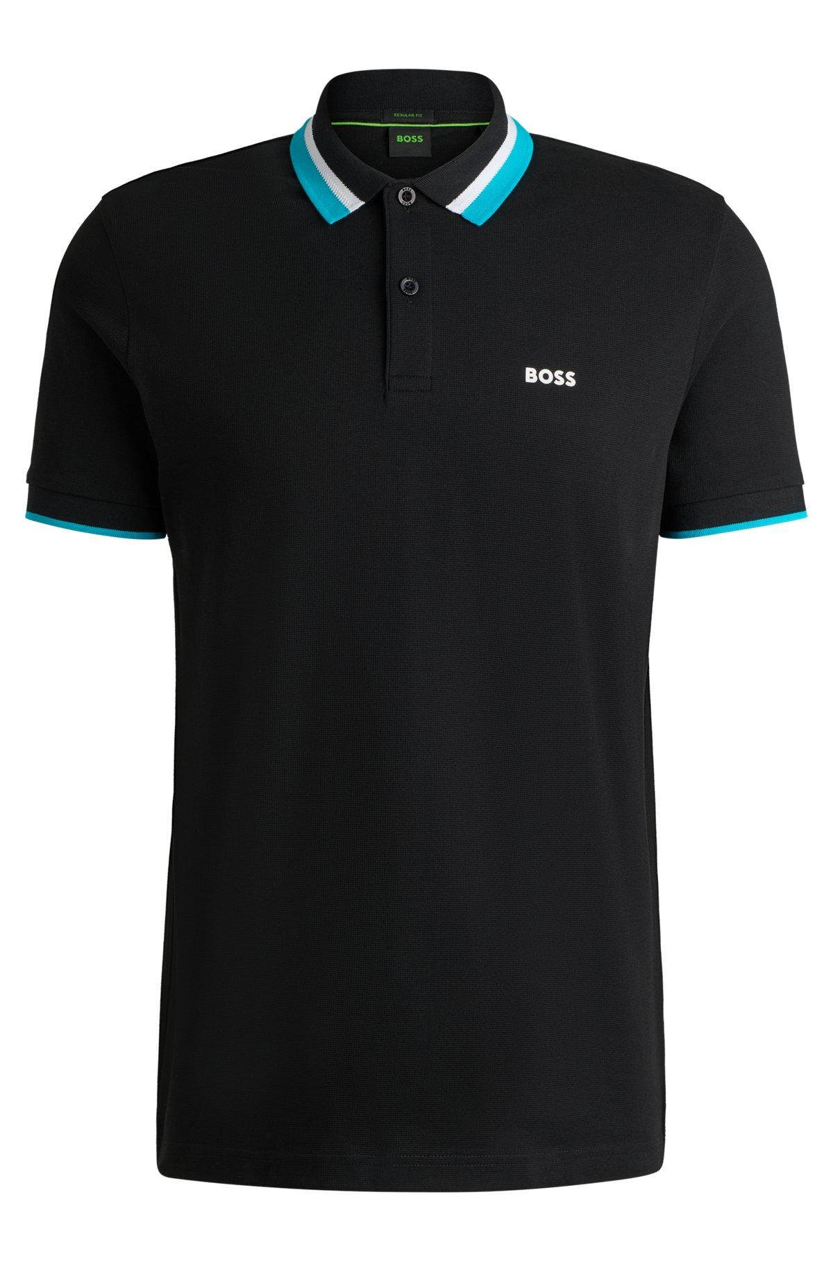 Paddy active polo shirt with contrast stripes Product Image