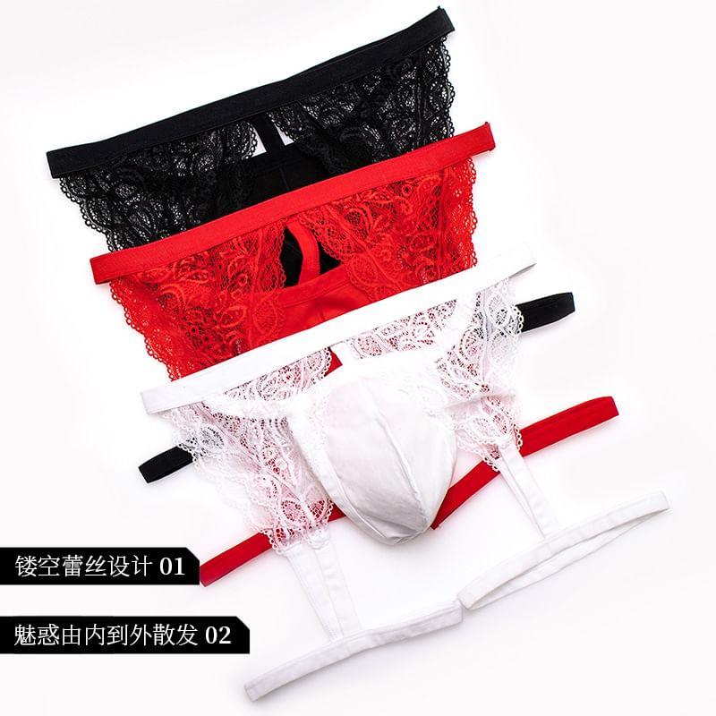 Lace Garter Thong Product Image