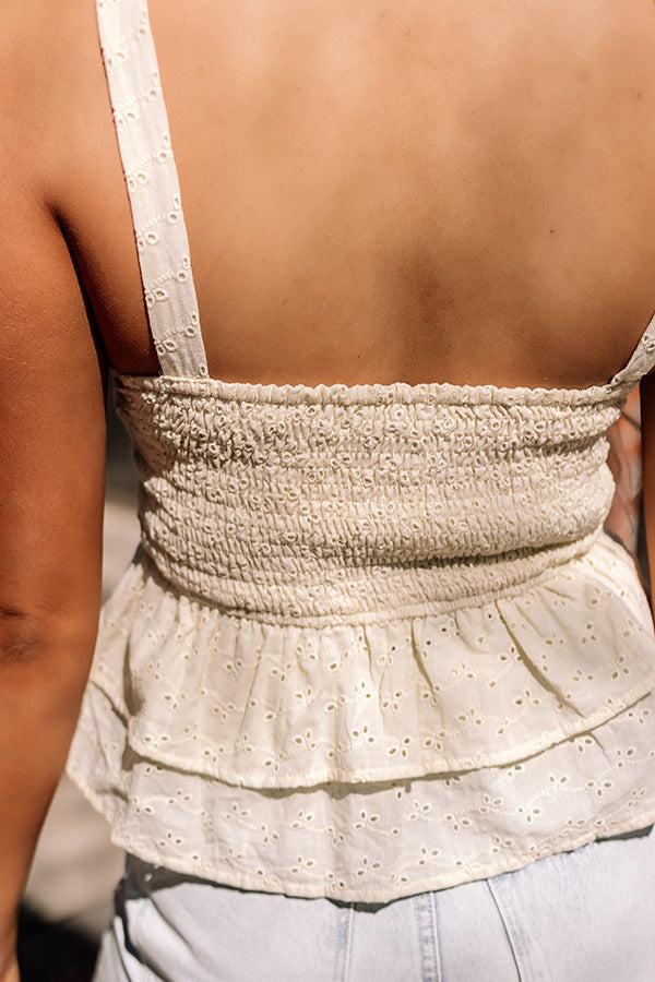 Bermuda Eyelet Tank In Yellow Product Image
