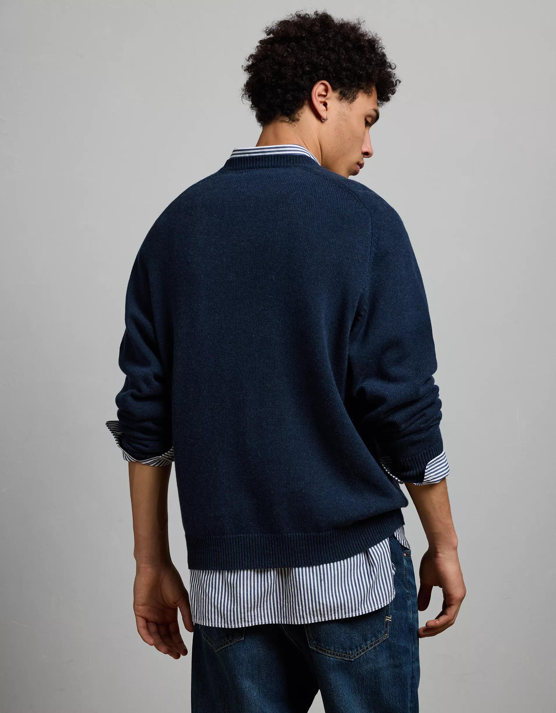 AE77 Premium Cashmere-Blend Crew Neck Sweater Product Image