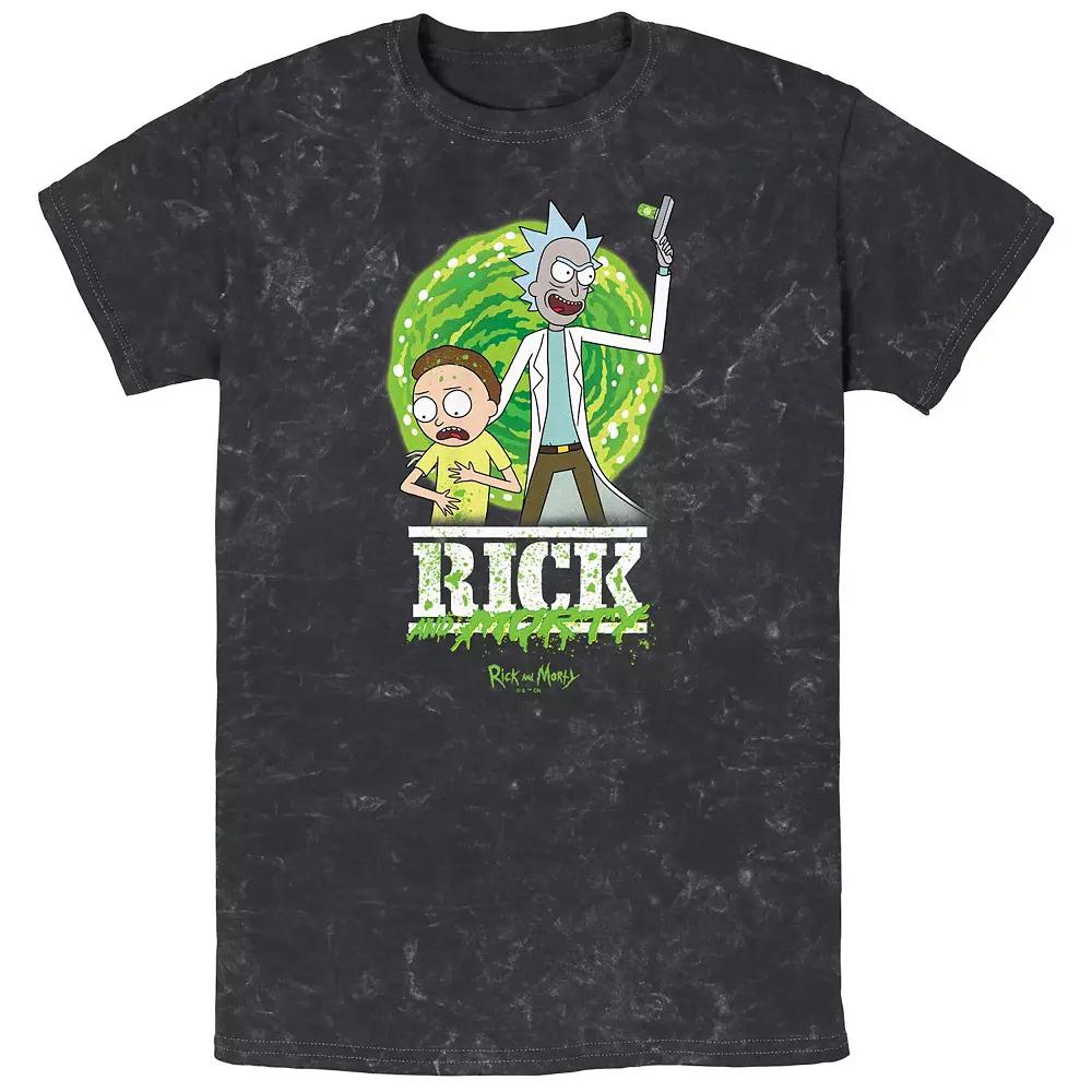 Men's Rick And Morty Danger Duo Mineral Wash Graphic Tee,  Product Image