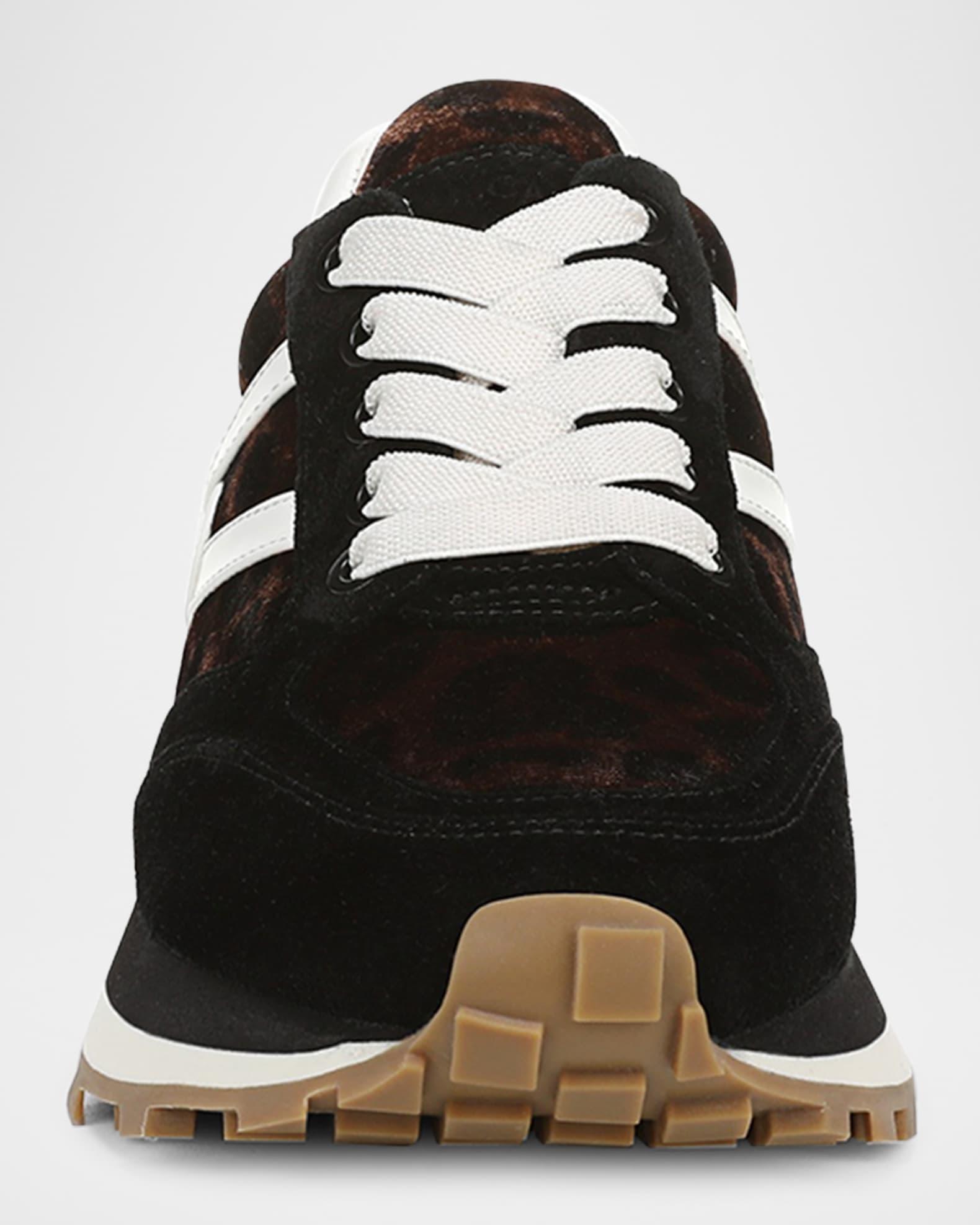 Valentina Mixed Leather Retro Sneakers Product Image