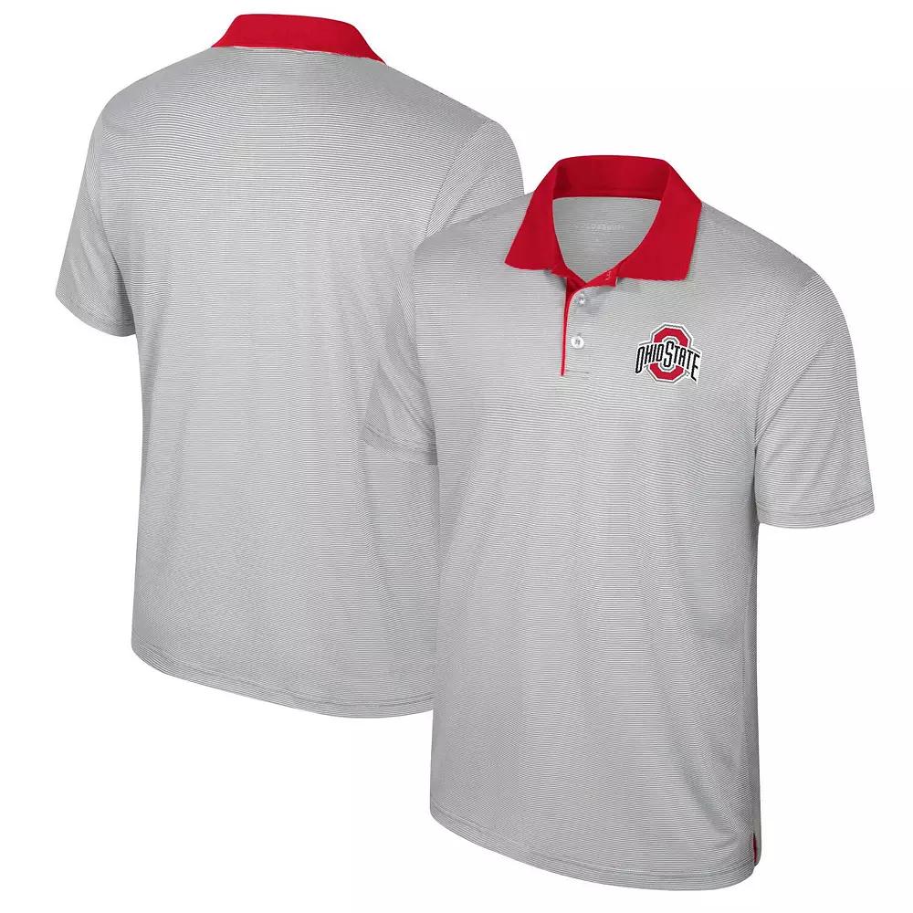 Men's Colosseum Gray Florida State Seminoles Big & Tall Tuck Striped Polo, Size: XLT, Grey Product Image