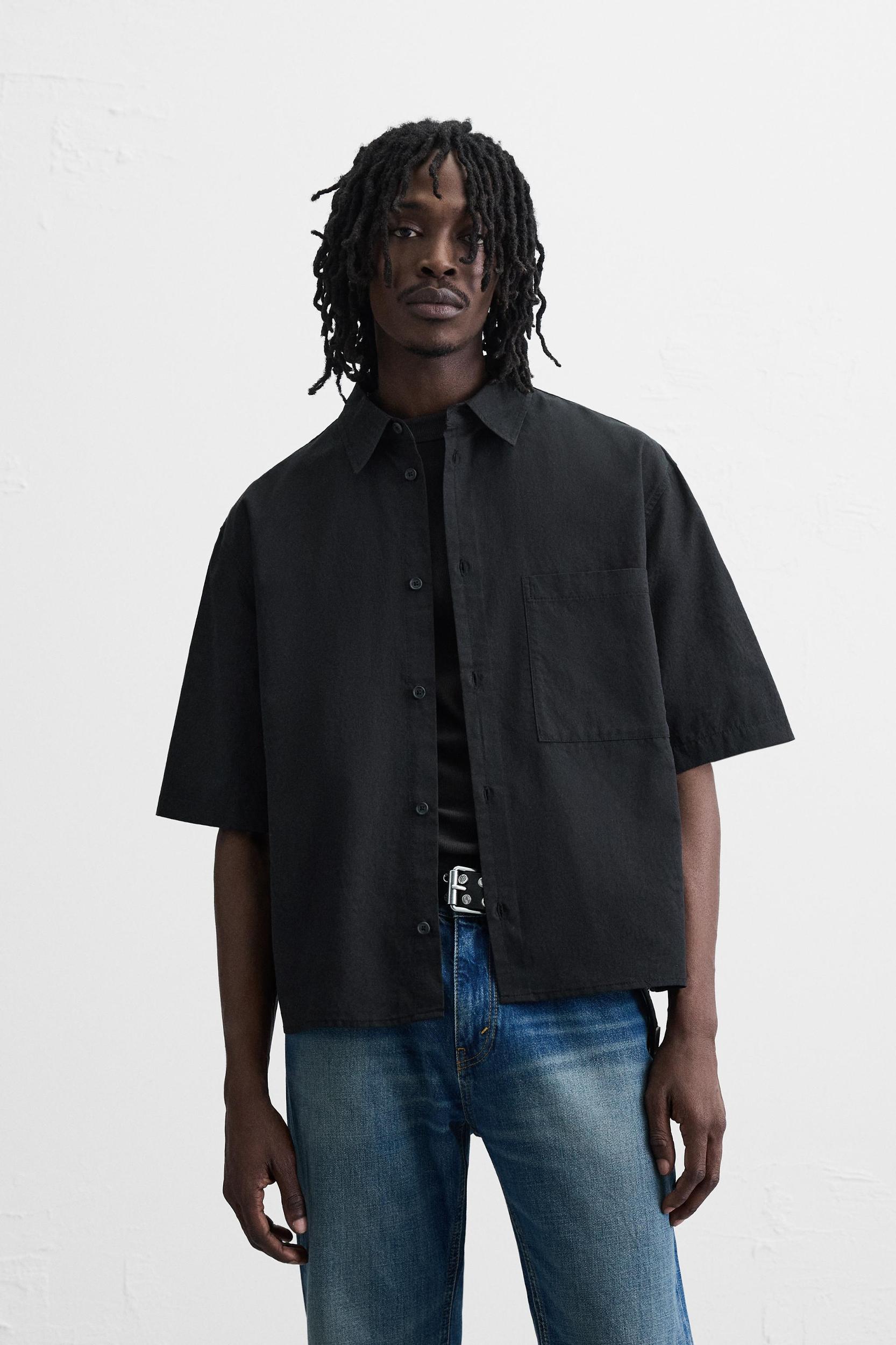 COTTON LINEN JACQUARD SHIRT Product Image