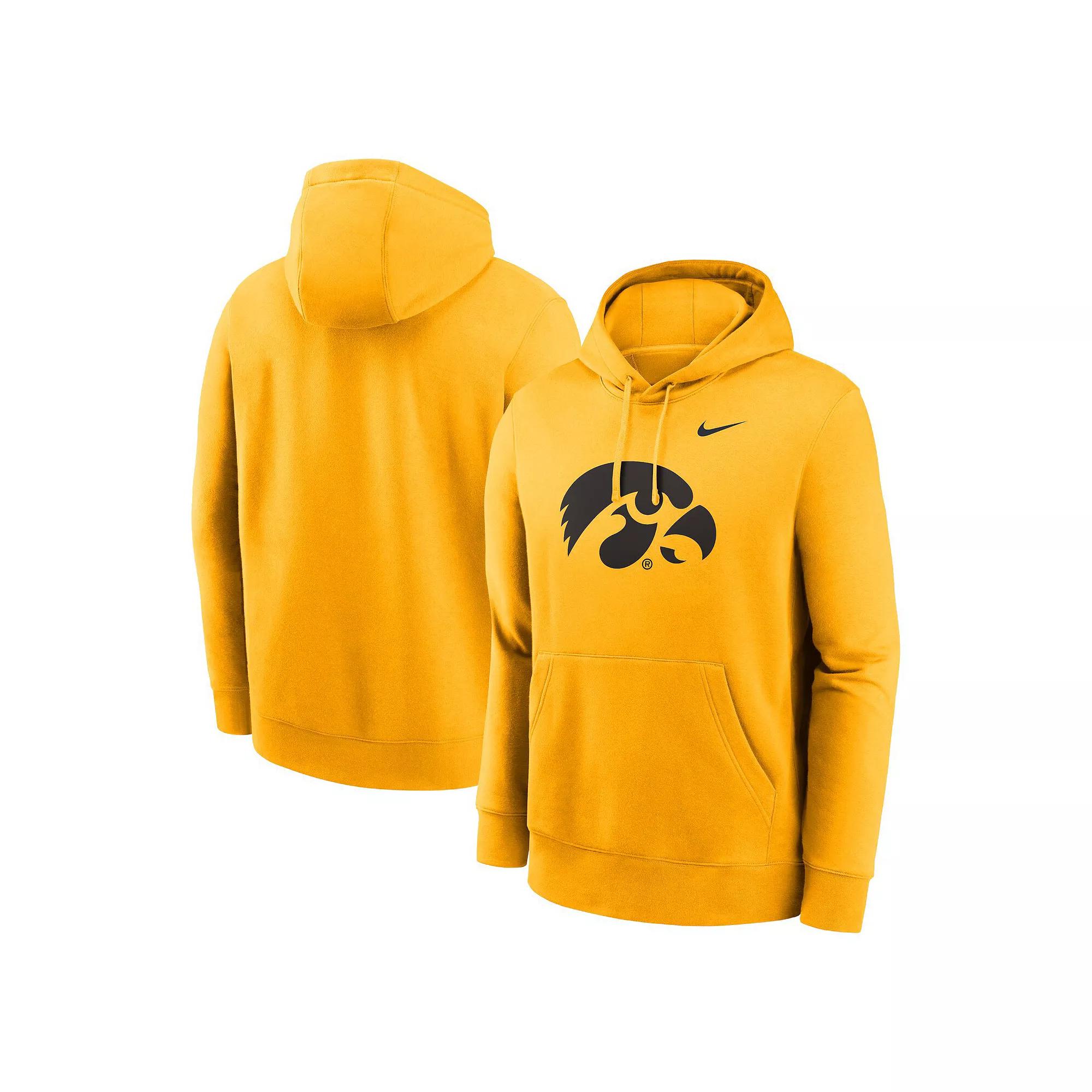 Men's Nike Gold Iowa Hawkeyes Primetime Evergreen Club Fleece Pullover Hoodie, Size: 2XL Product Image