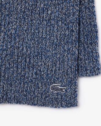 Mercerized Carded Wool Rib Knit Scarf Product Image