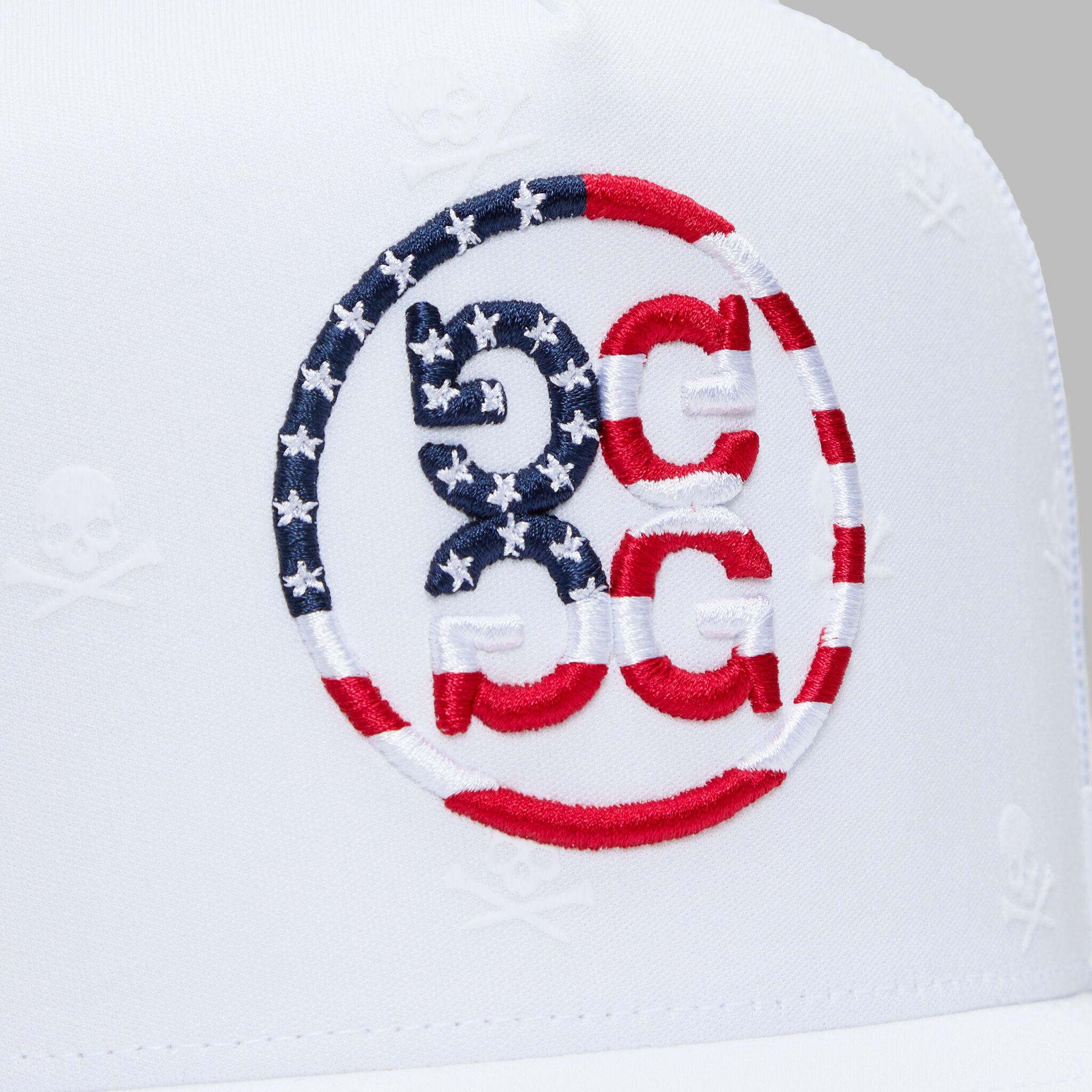 SKULLS & STRIPES TALL TRUCKER HAT Product Image