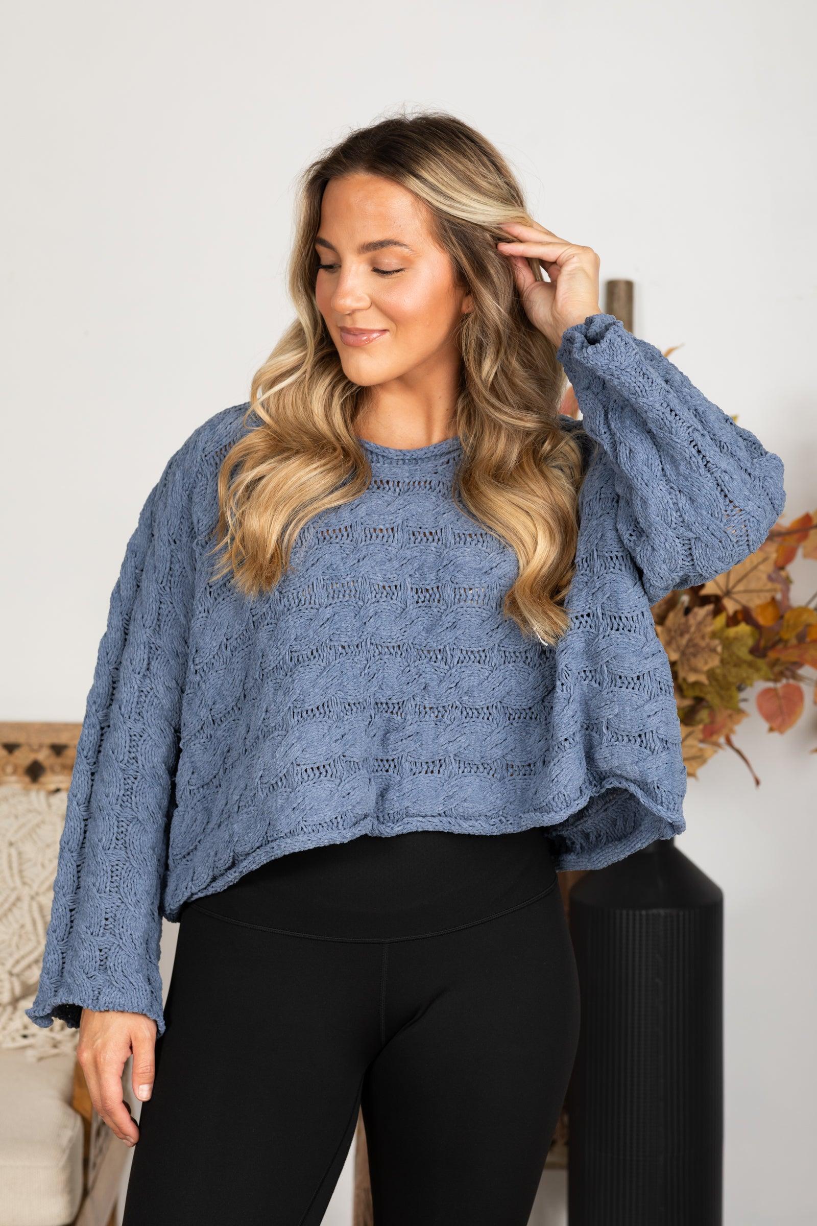 Bell Sleeve Cable Knit Sweater Product Image