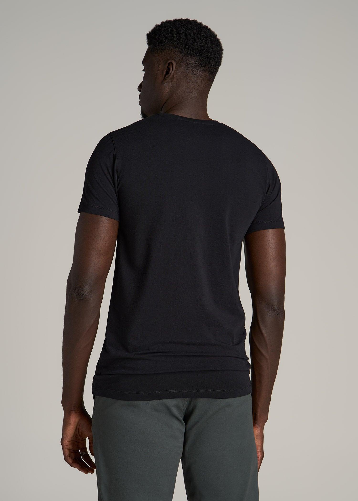 The Essential MODERN-FIT Crewneck Tee for Tall Men in Black Male Product Image