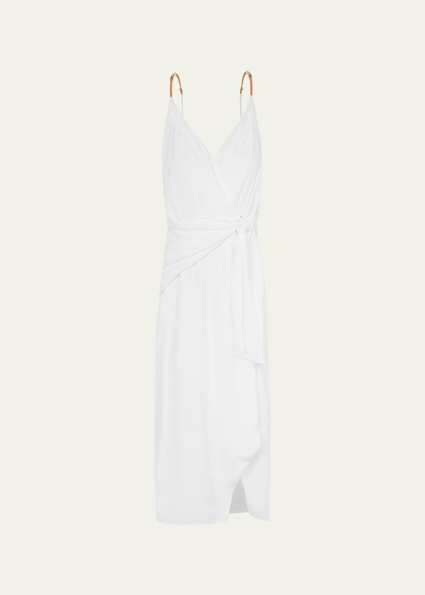 Solid Carly Midi Wrap Dress Product Image