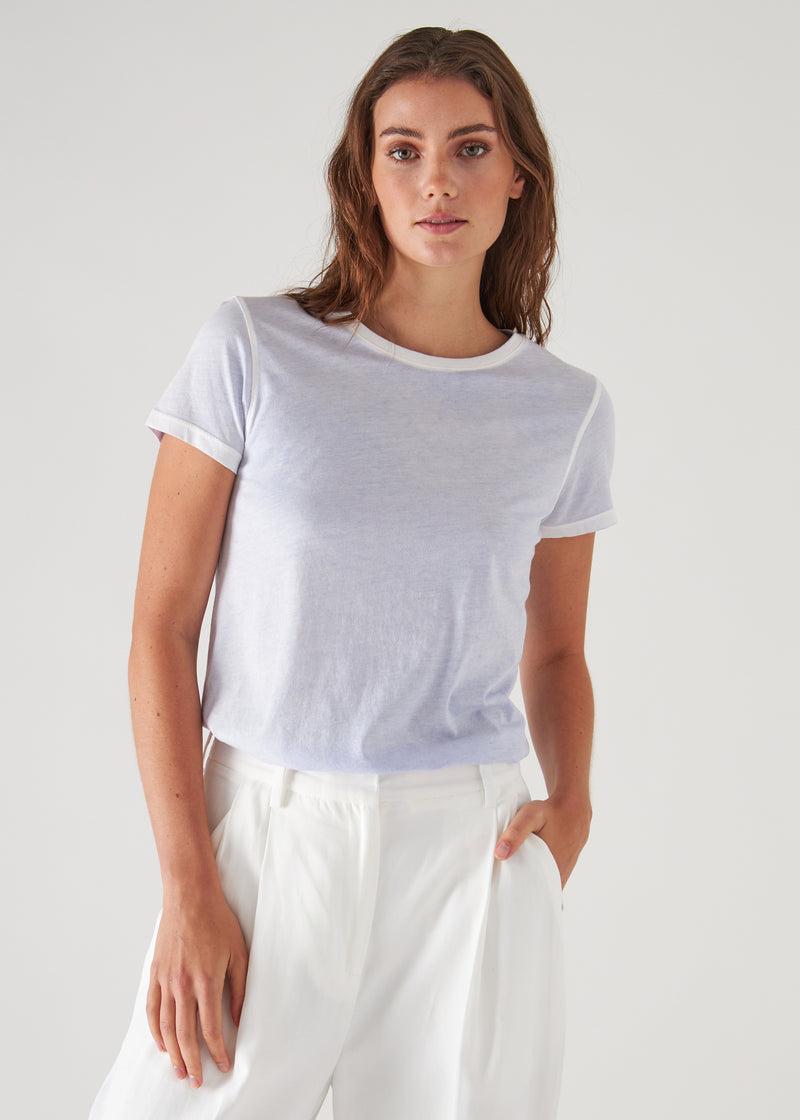 Patrick Assaraf Women's REVERSE SPRAY LIGHTWEIGHT PIMA COTTON T-SHIRT Product Image