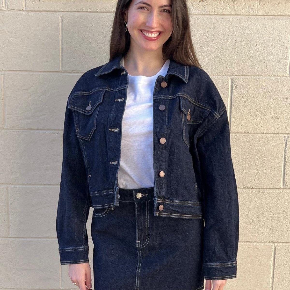 Harley Dark Wash Denim Jacket Product Image