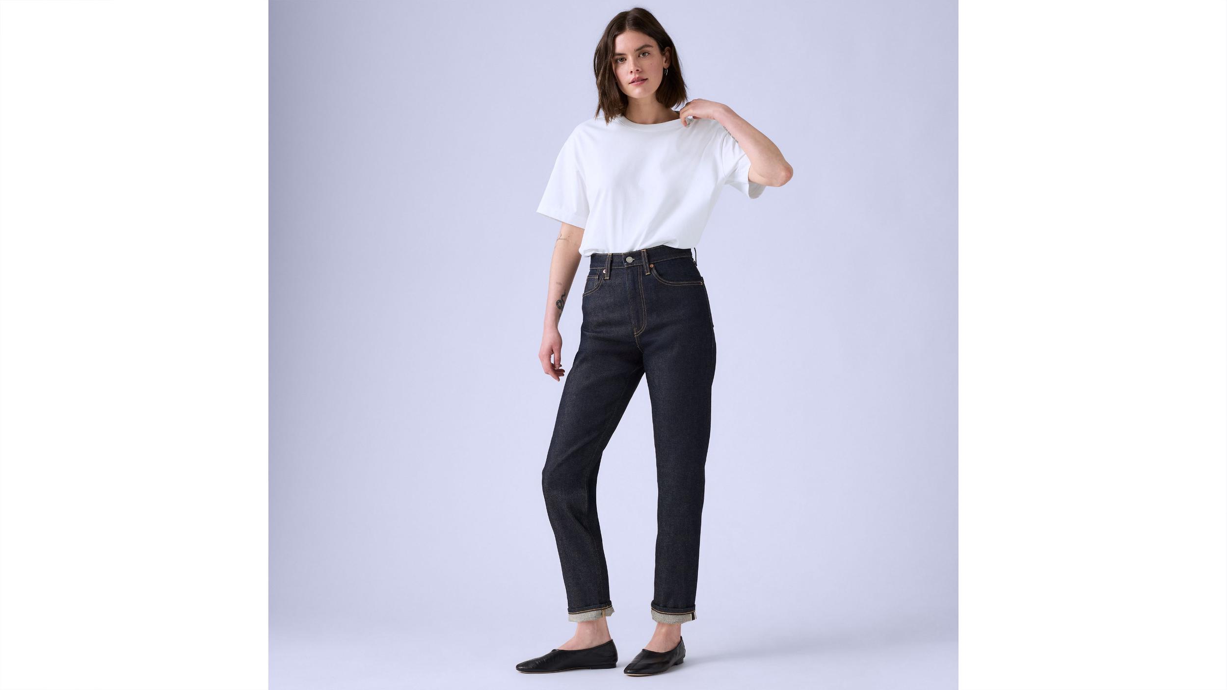 Japanese Selvedge High Rise Boyfriend Women's Jeans Product Image