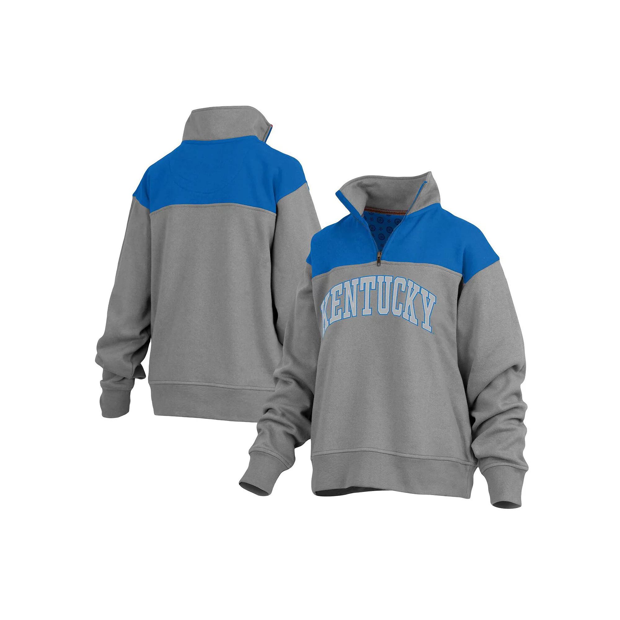 Women's Pressbox Gray Purdue Boilermakers Avon Fleece Quarter-Zip Jacket,  Product Image