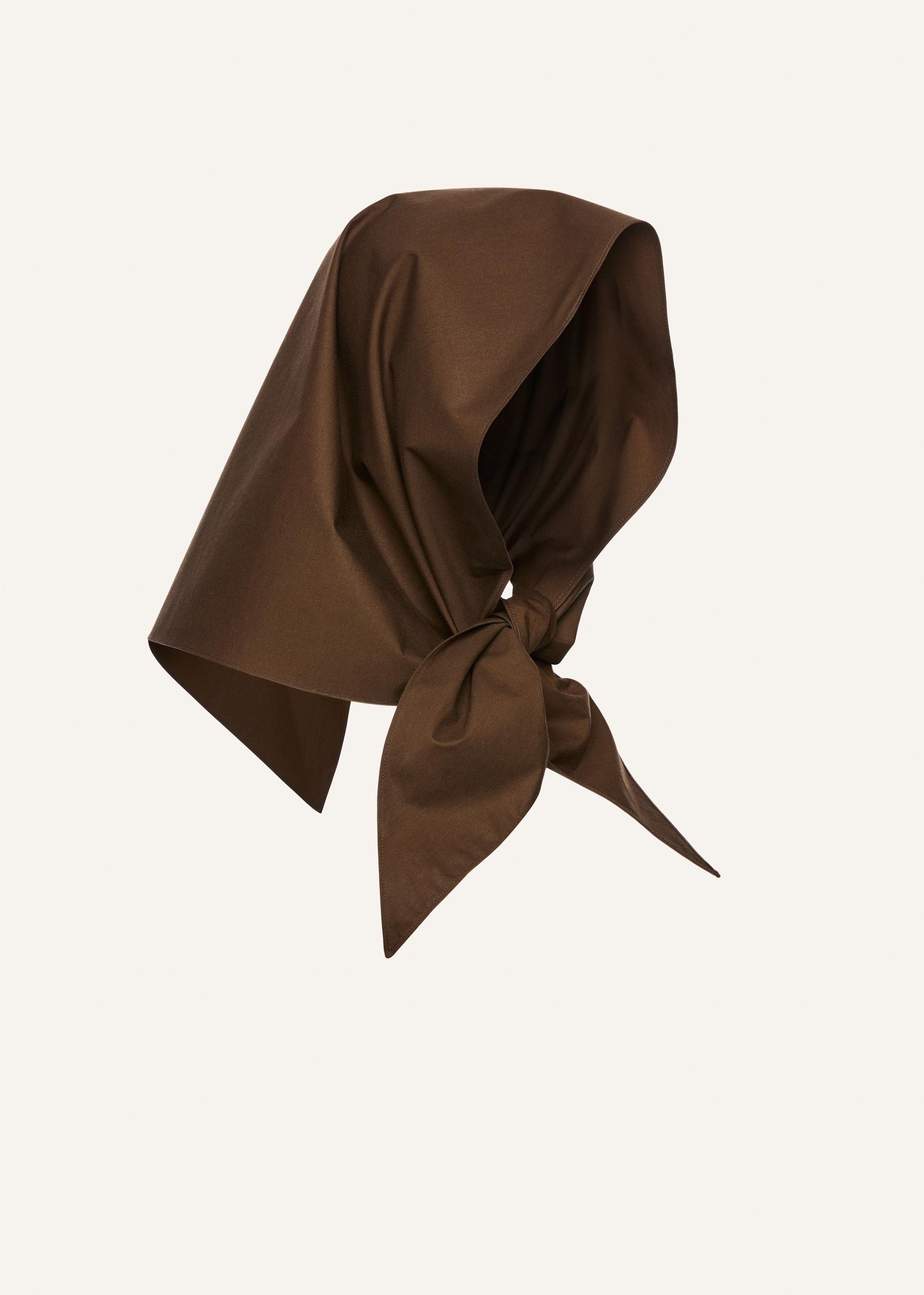 Cotton head scarf in dark brown Product Image