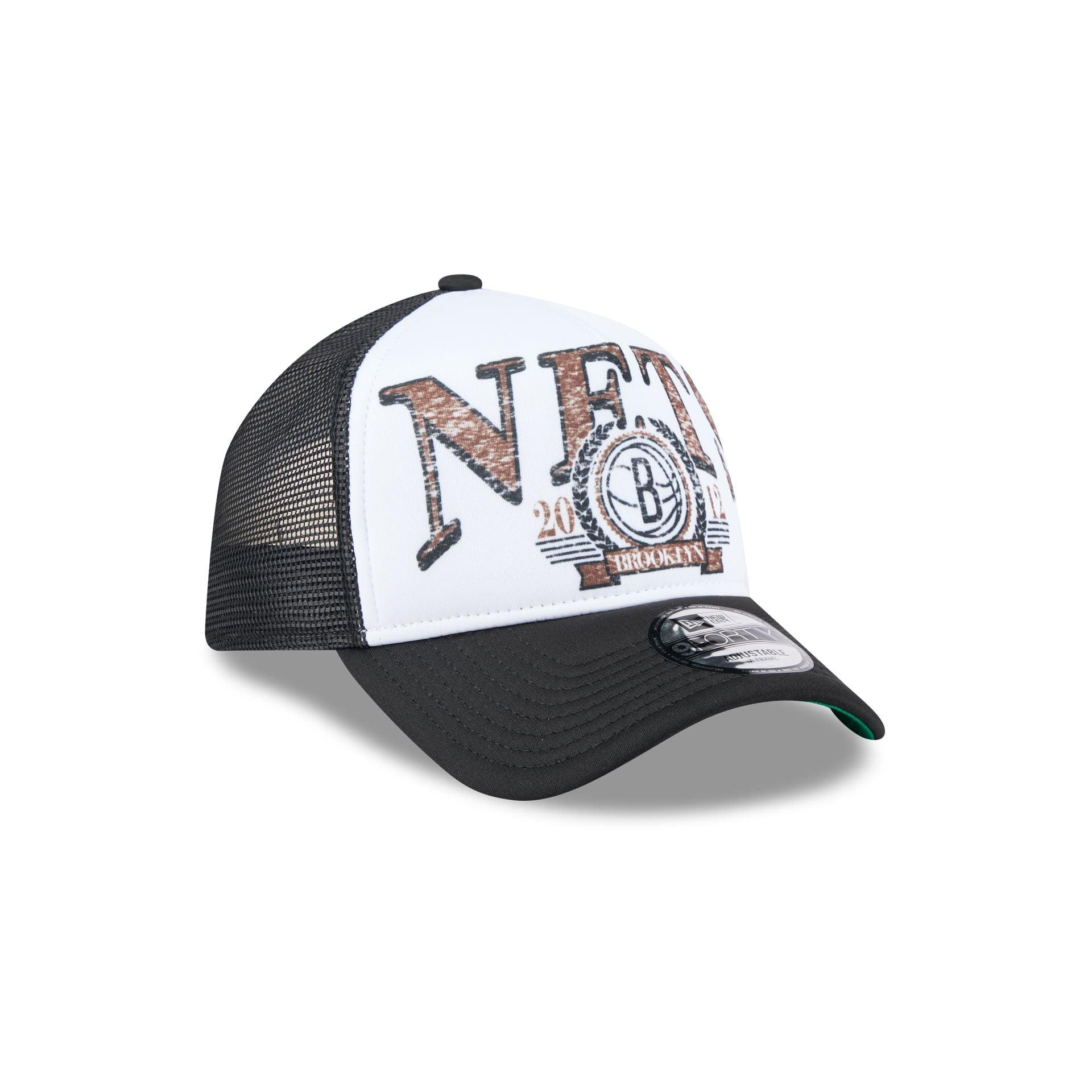 Brooklyn Nets Distressed 9FORTY A-Frame Trucker Hat Male Product Image