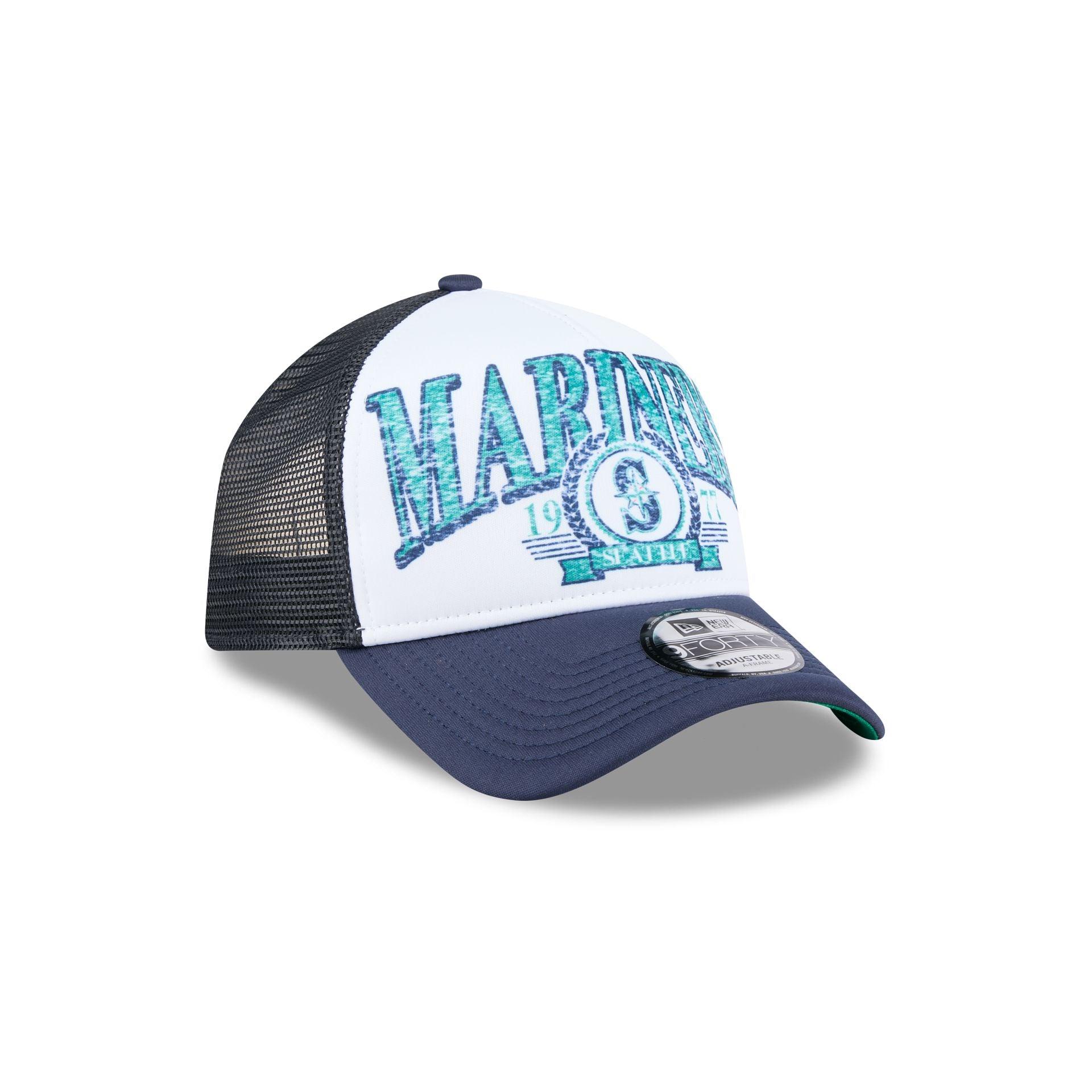 Seattle Mariners Distressed 9FORTY A-Frame Trucker Hat Male Product Image