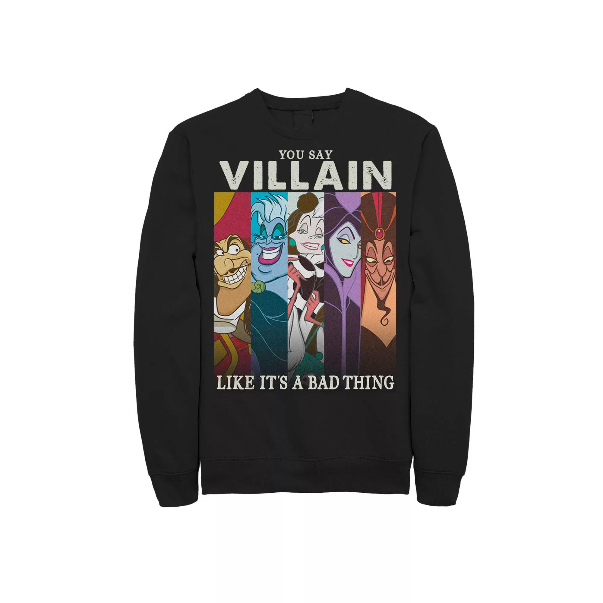 Disney's Villains Colorful Group Shot Humor Men's Sweatshirt,  Product Image
