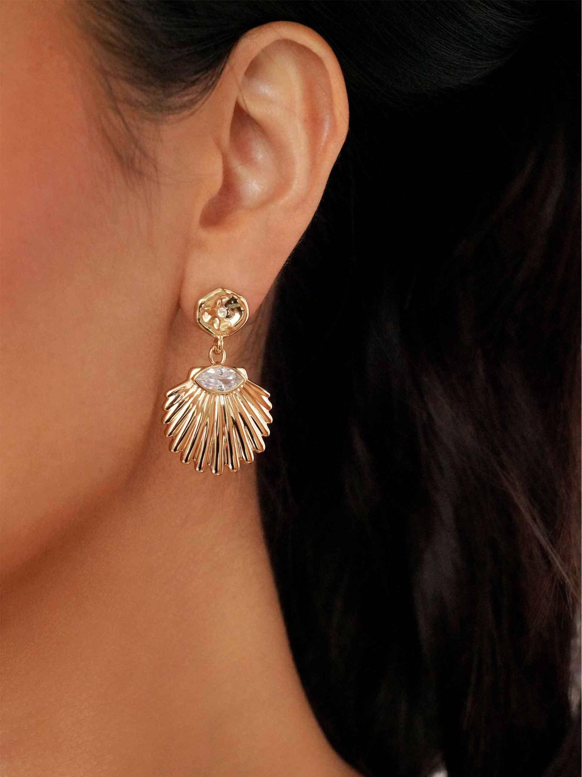 Santorini Shell Drop Earrings Product Image