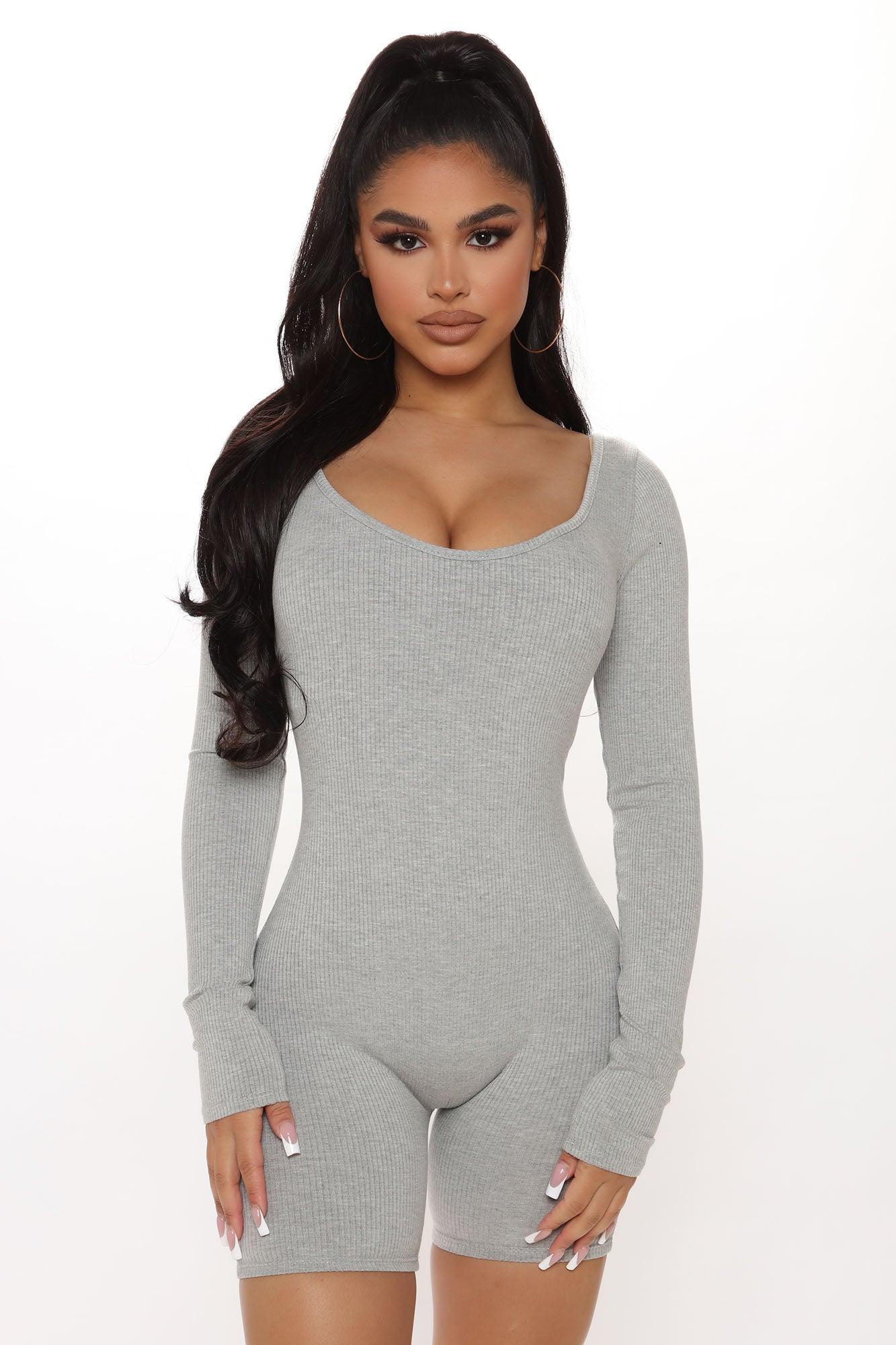 Daisy Snatched Romper - Heather Grey Product Image