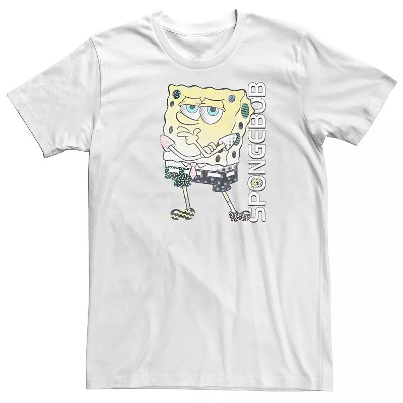 Big & Tall Nickelodeon SpongeBob SquarePants 80's Patterns Graphic Tee, Men's,  Product Image