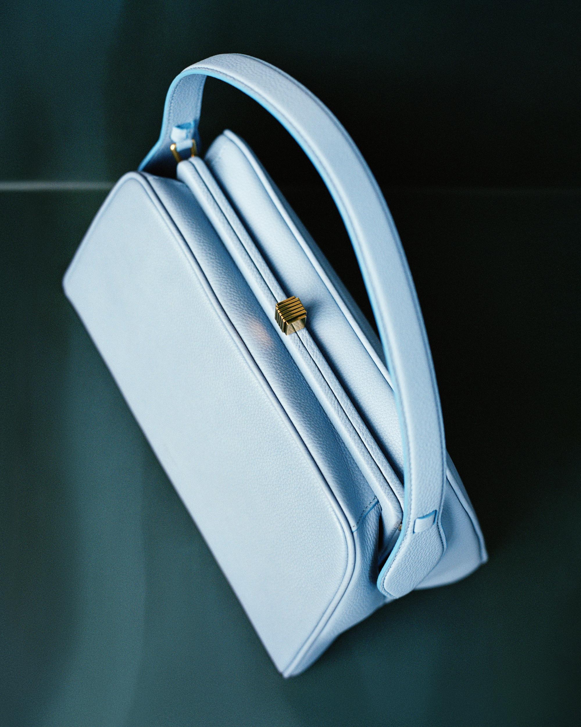 Cate Bag in Sky Blue Pebbled Leather Product Image