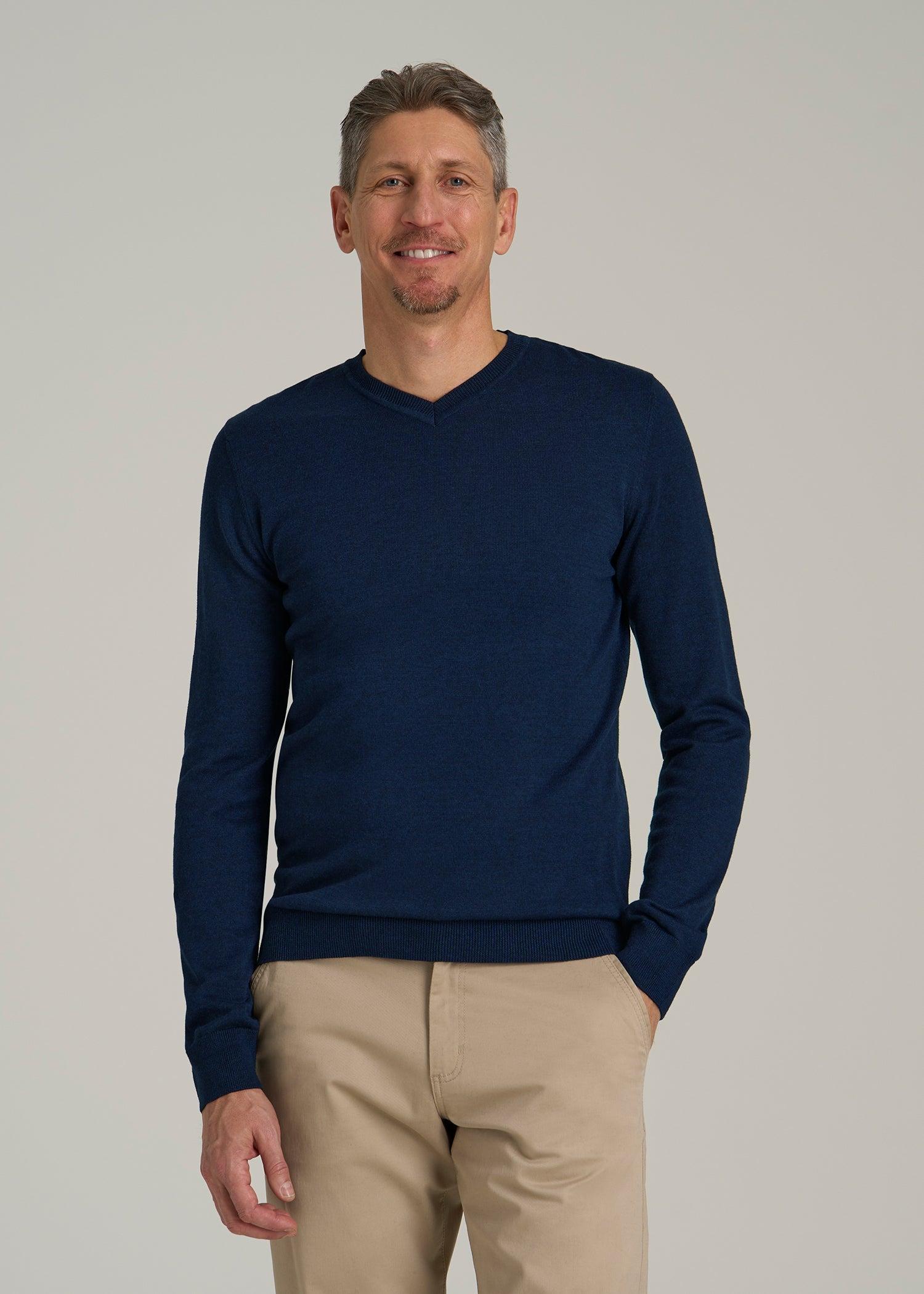 Everyday V-Neck Sweater for Tall Men in Patriot Blue Male Product Image