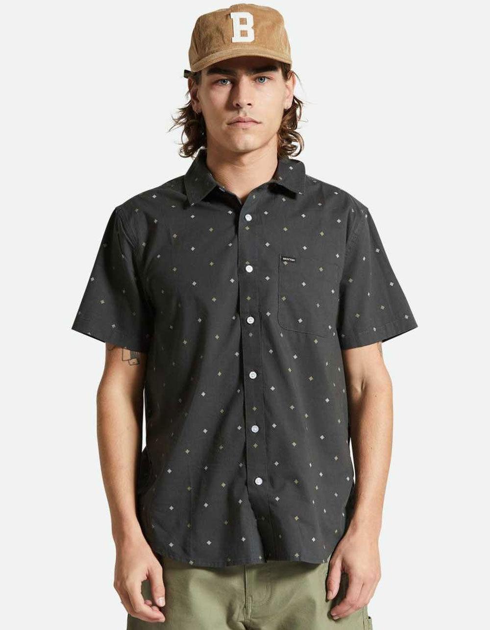 BRIXTON Charter Print Mens Button Up Shirt - BLACK Product Image