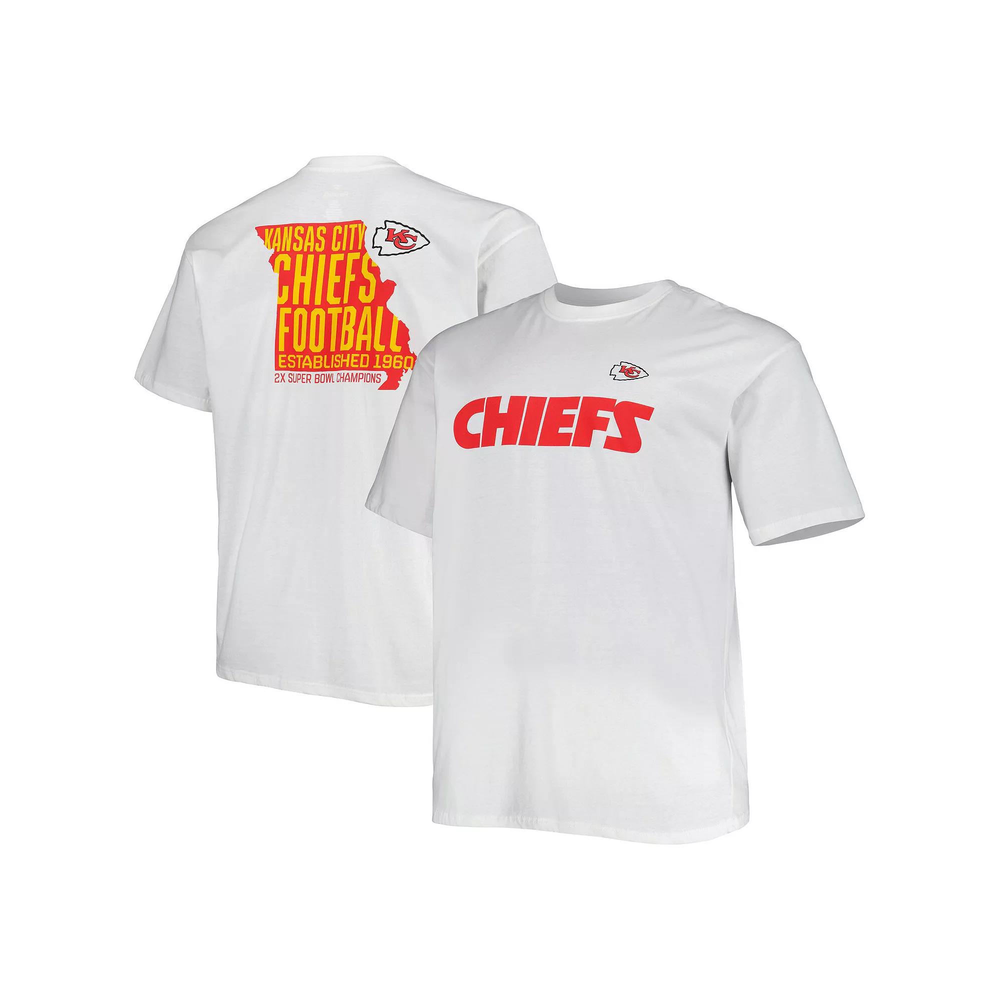 Men's Fanatics Branded White Kansas City Chiefs Big & Tall Hometown Collection Hot Shot T-Shirt, Size: 2XB Product Image