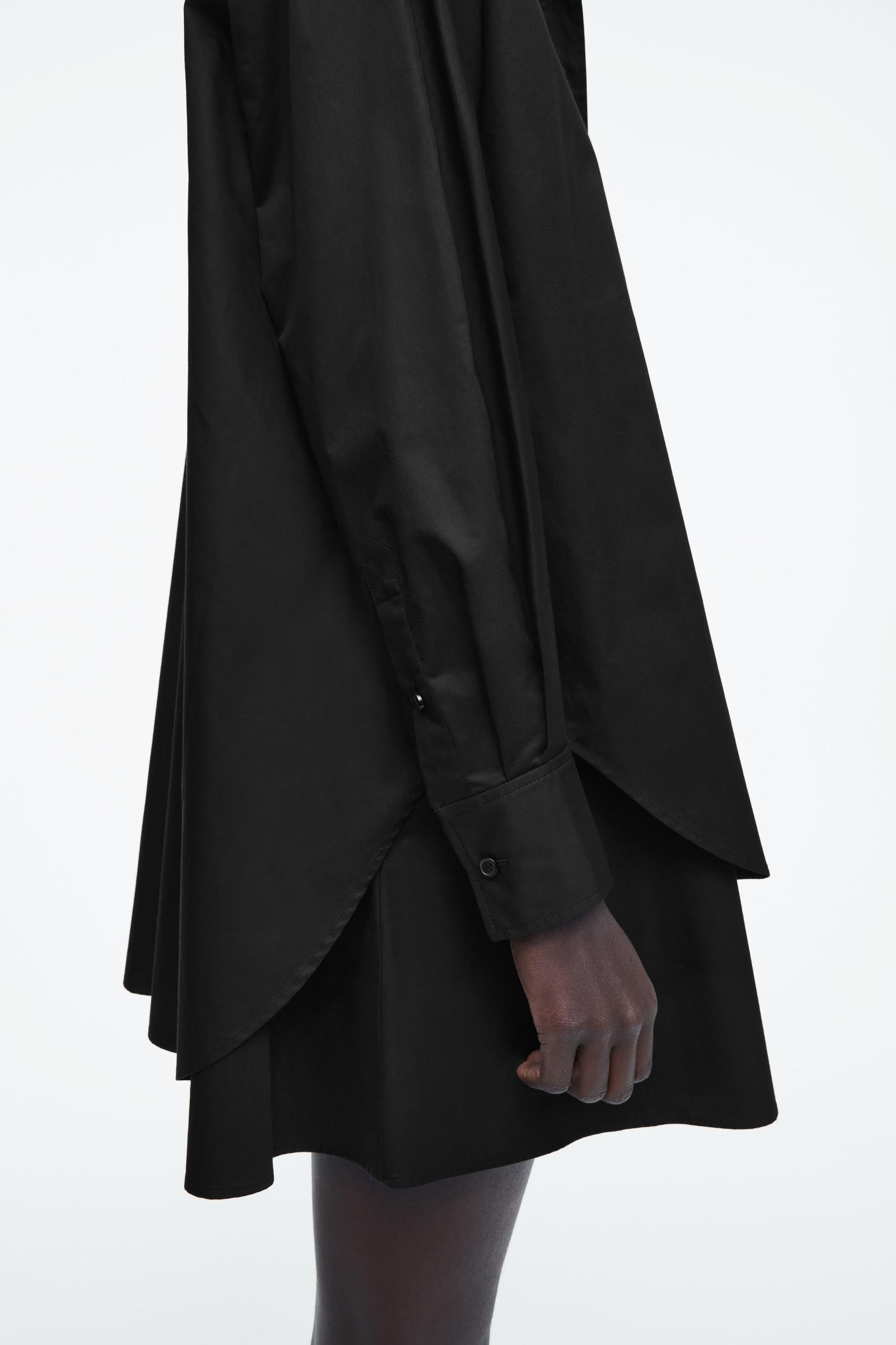 LAYERED TRAPEZE SHIRT DRESS Product Image