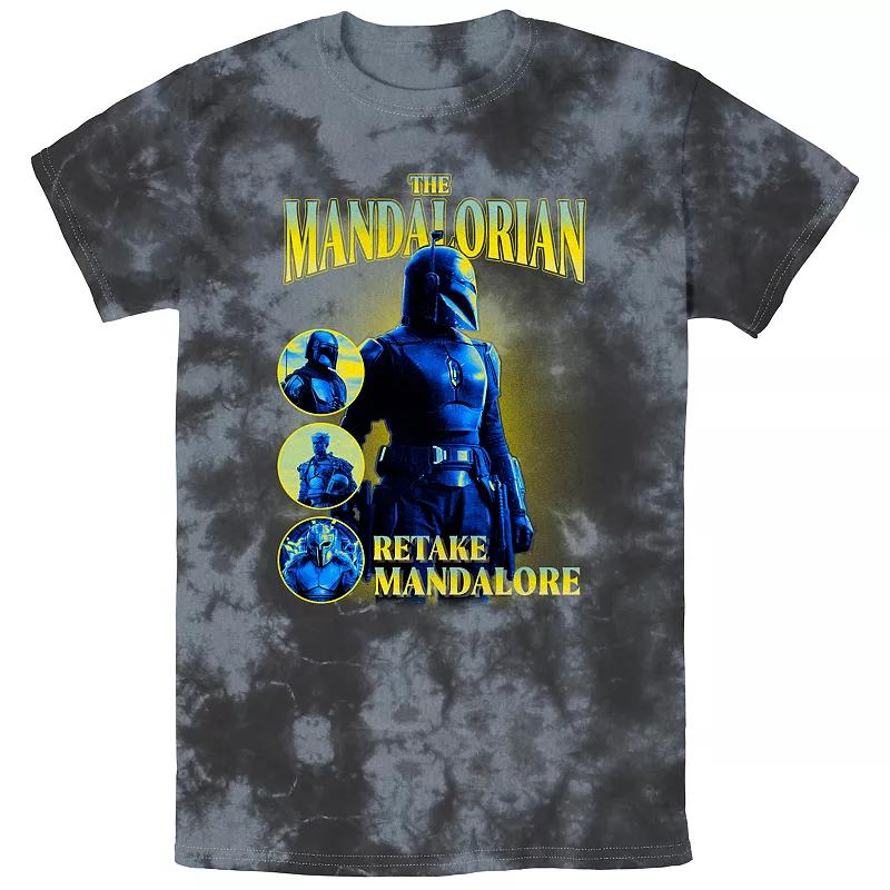 Men's Star Wars The Mandalorian Retake Mandalore Bombard Wash Graphic Tee, Size: XXL, Black Grey Product Image