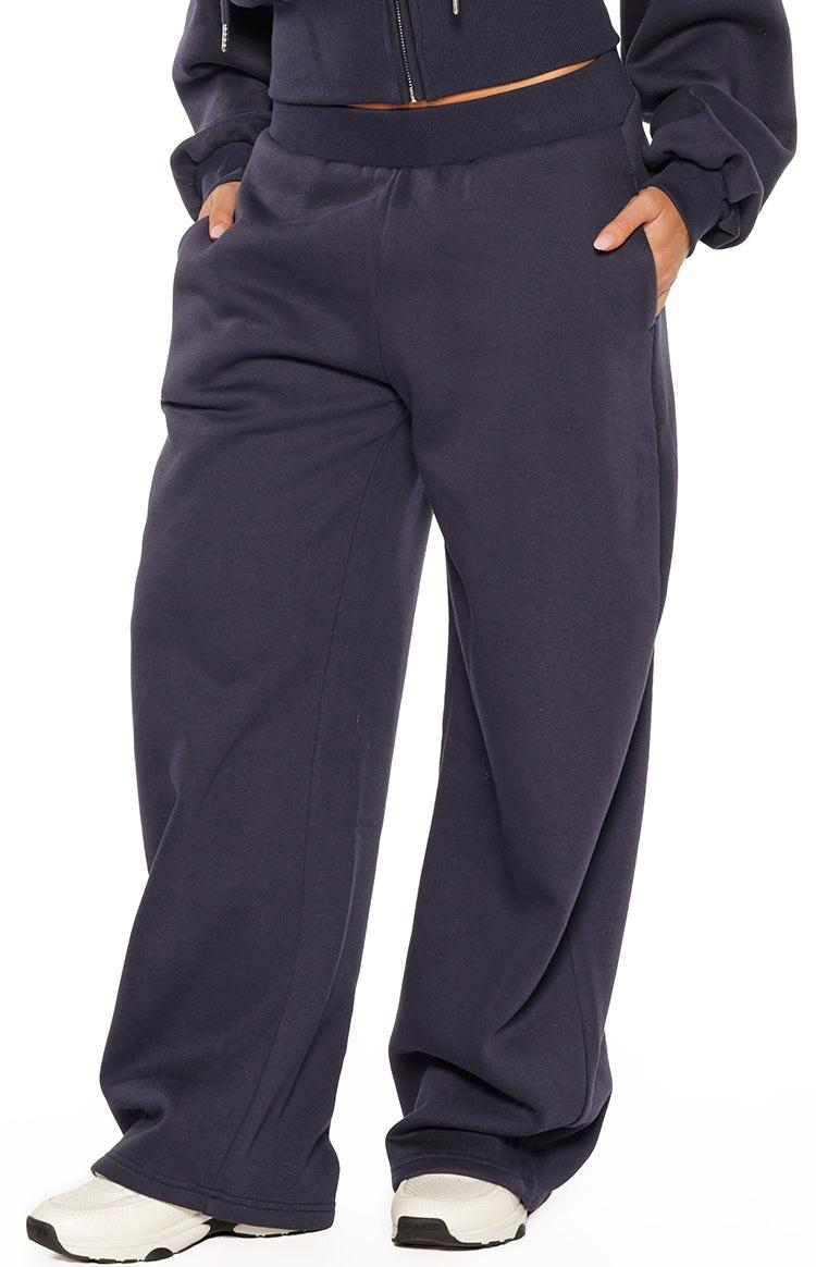 Dora Navy Barrel Leg Track Pants Product Image