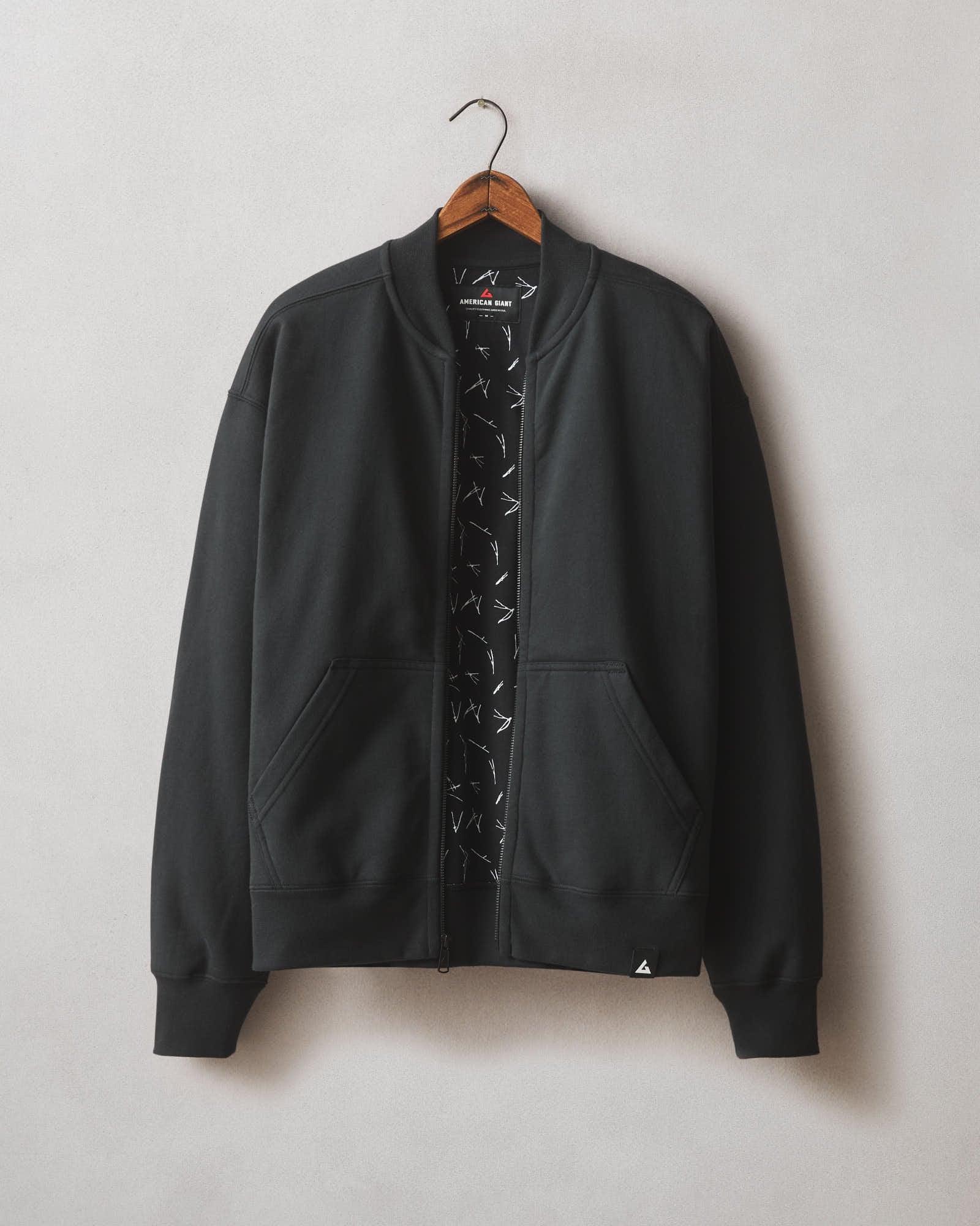 Men's Lined Bomber Jacket - Black Product Image
