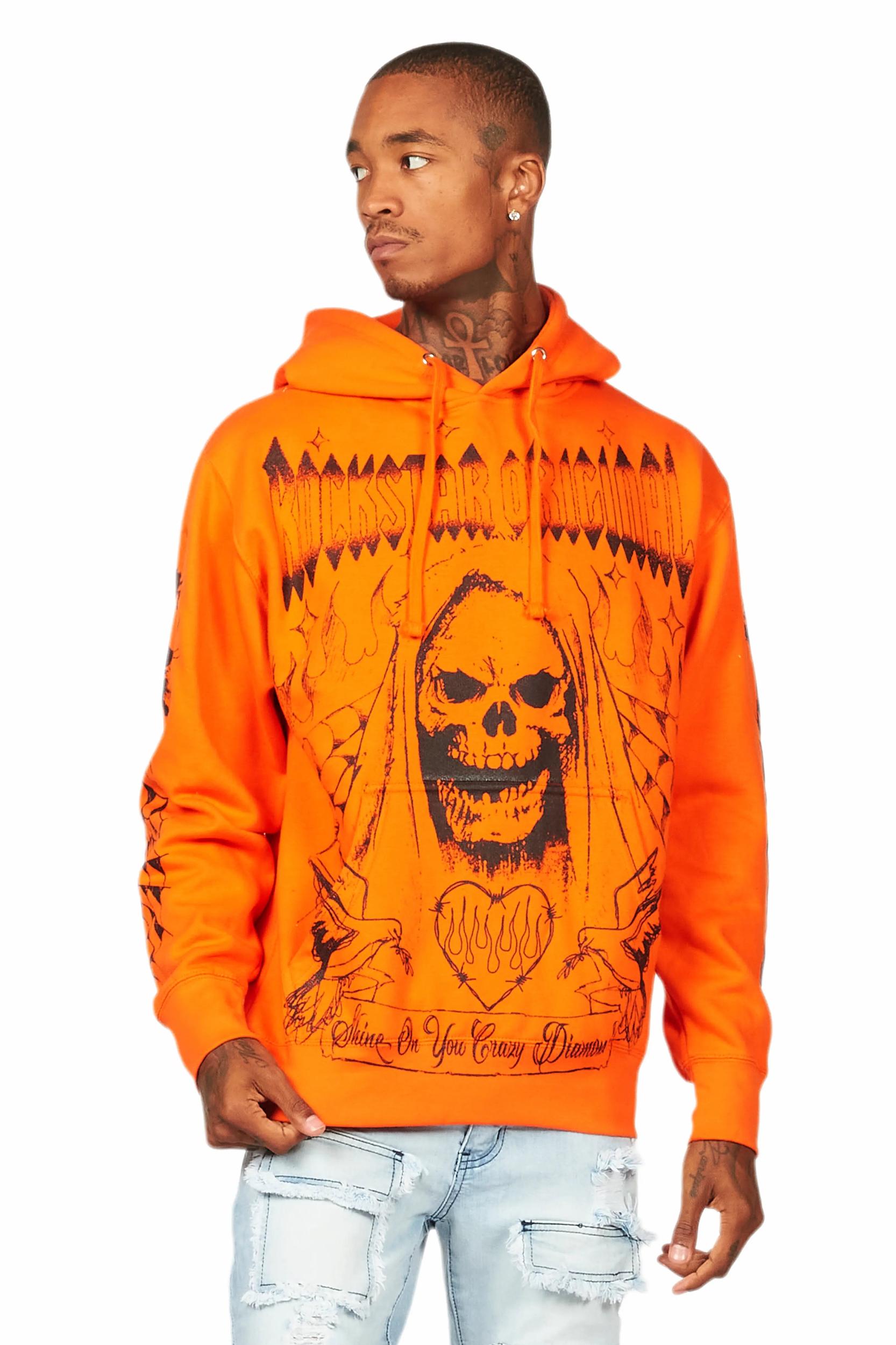 Pogboom Orange Graphic Hoodie Male Product Image