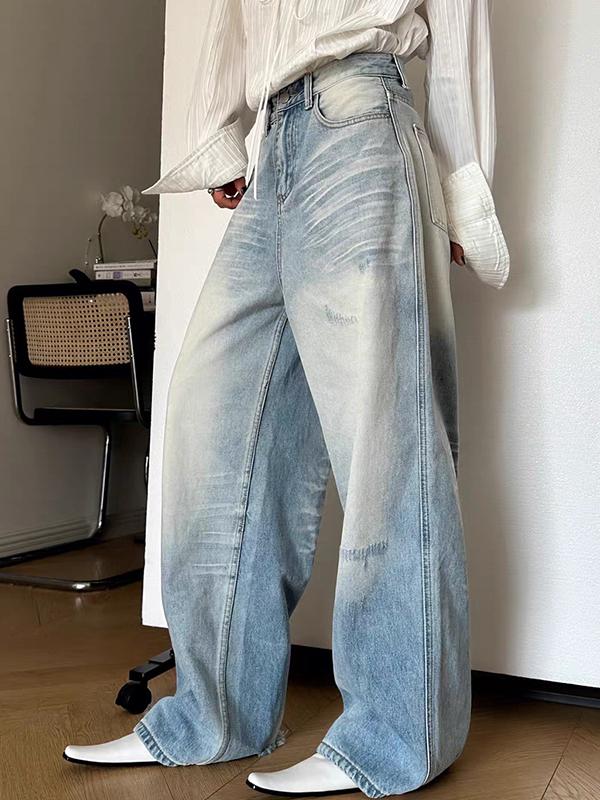Washed Scratched And Worn Boyfriend Jeans Product Image