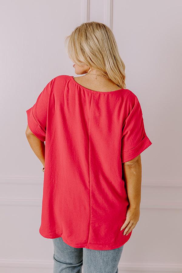 Champagne And Peonies Shift Top In Raspberry Curves Product Image