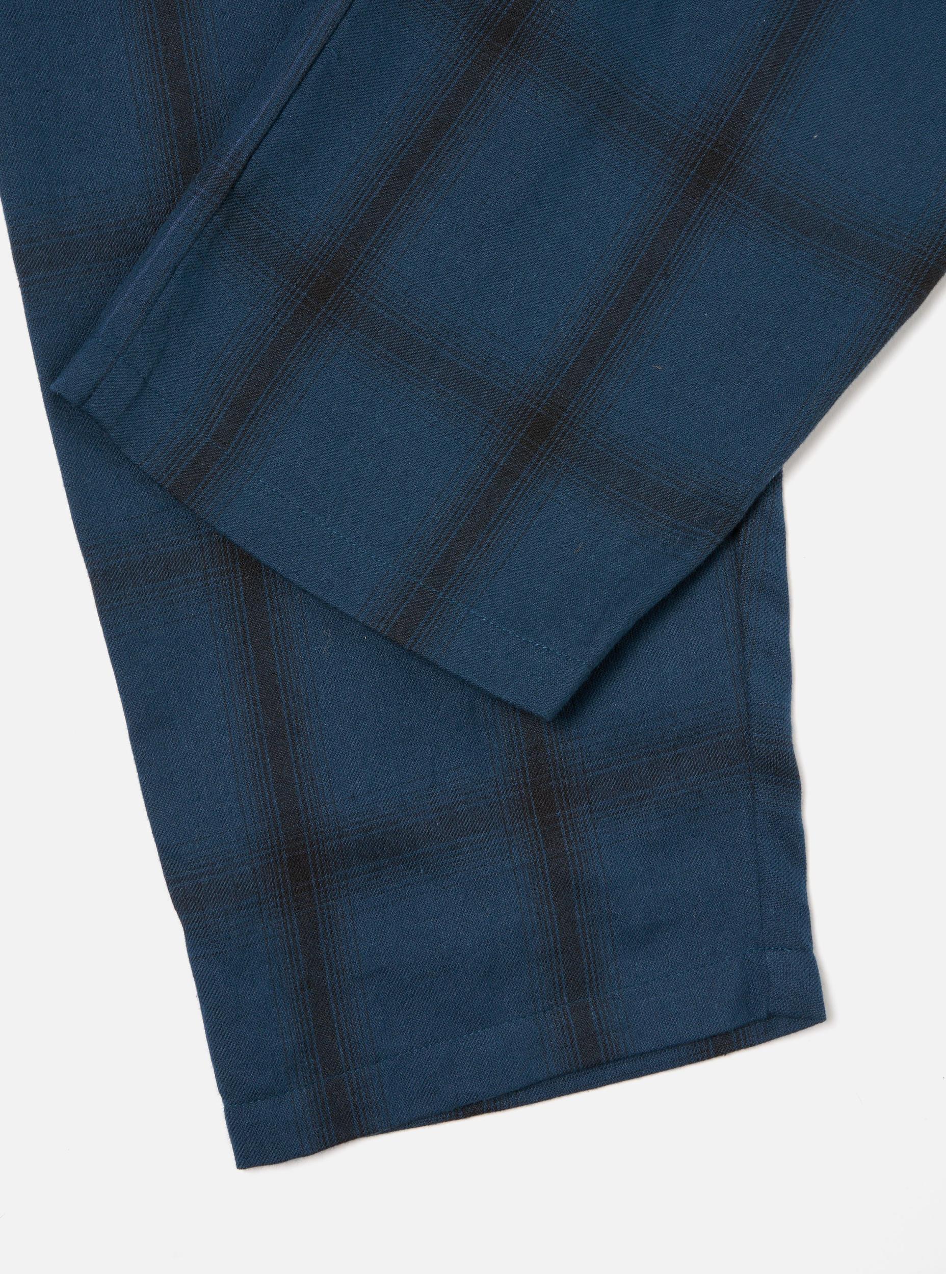 Universal Works Long Pyjama Set in Navy Shadow Check Product Image
