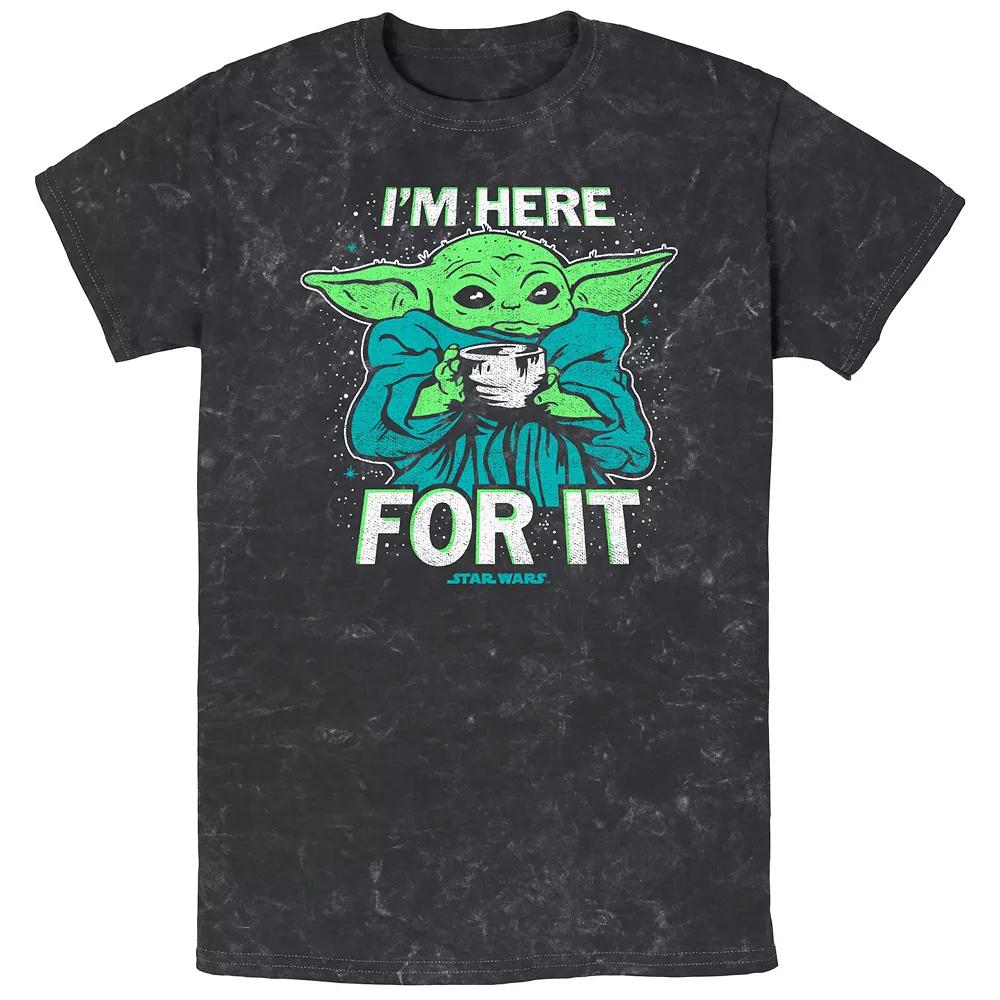 Men's Star Wars The Mandalorian The Child I'm Here For It Mineral Wash Graphic Tee,  Product Image